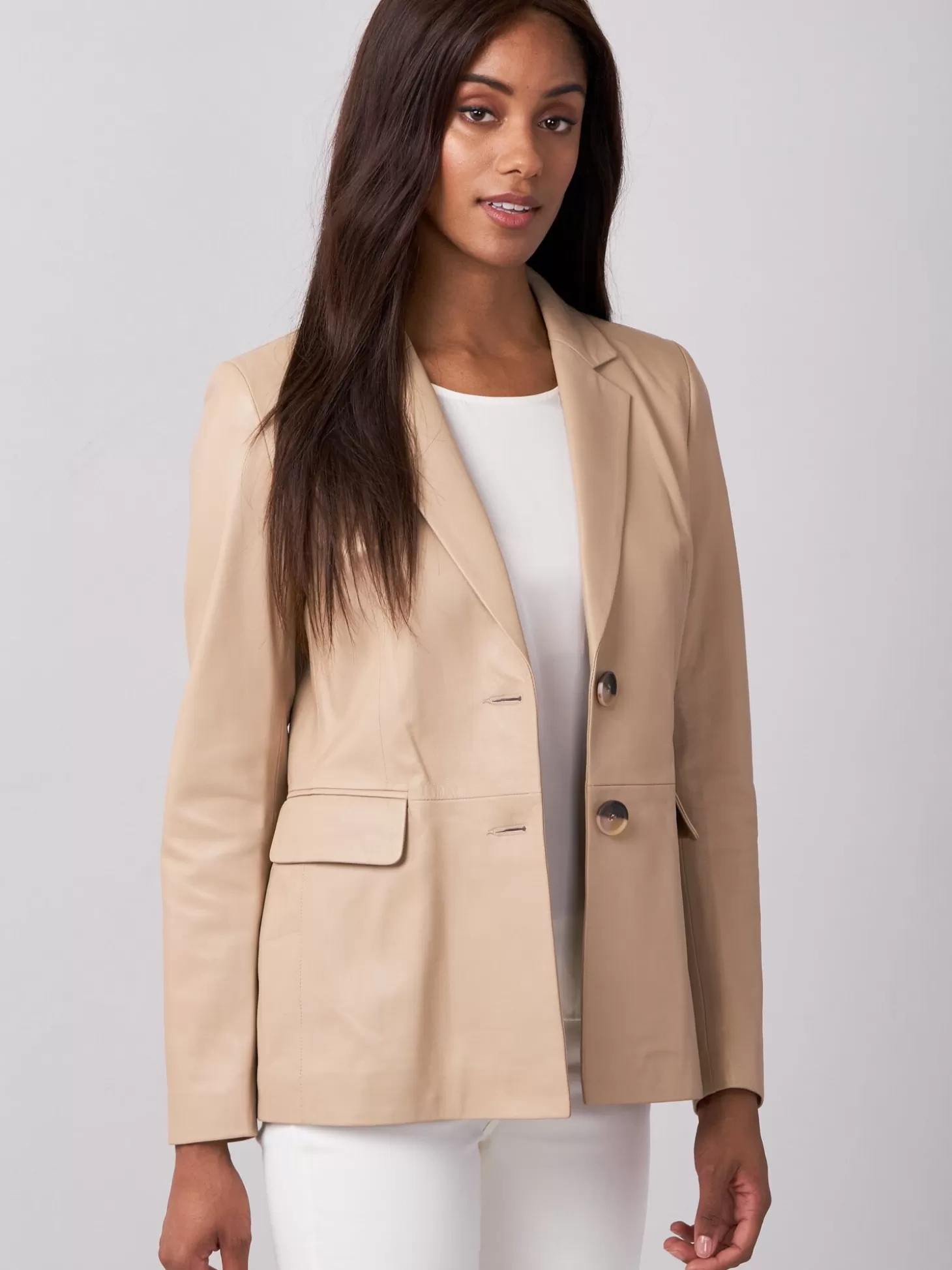 REPEAT cashmere Blazer En Cuir Nougat Online