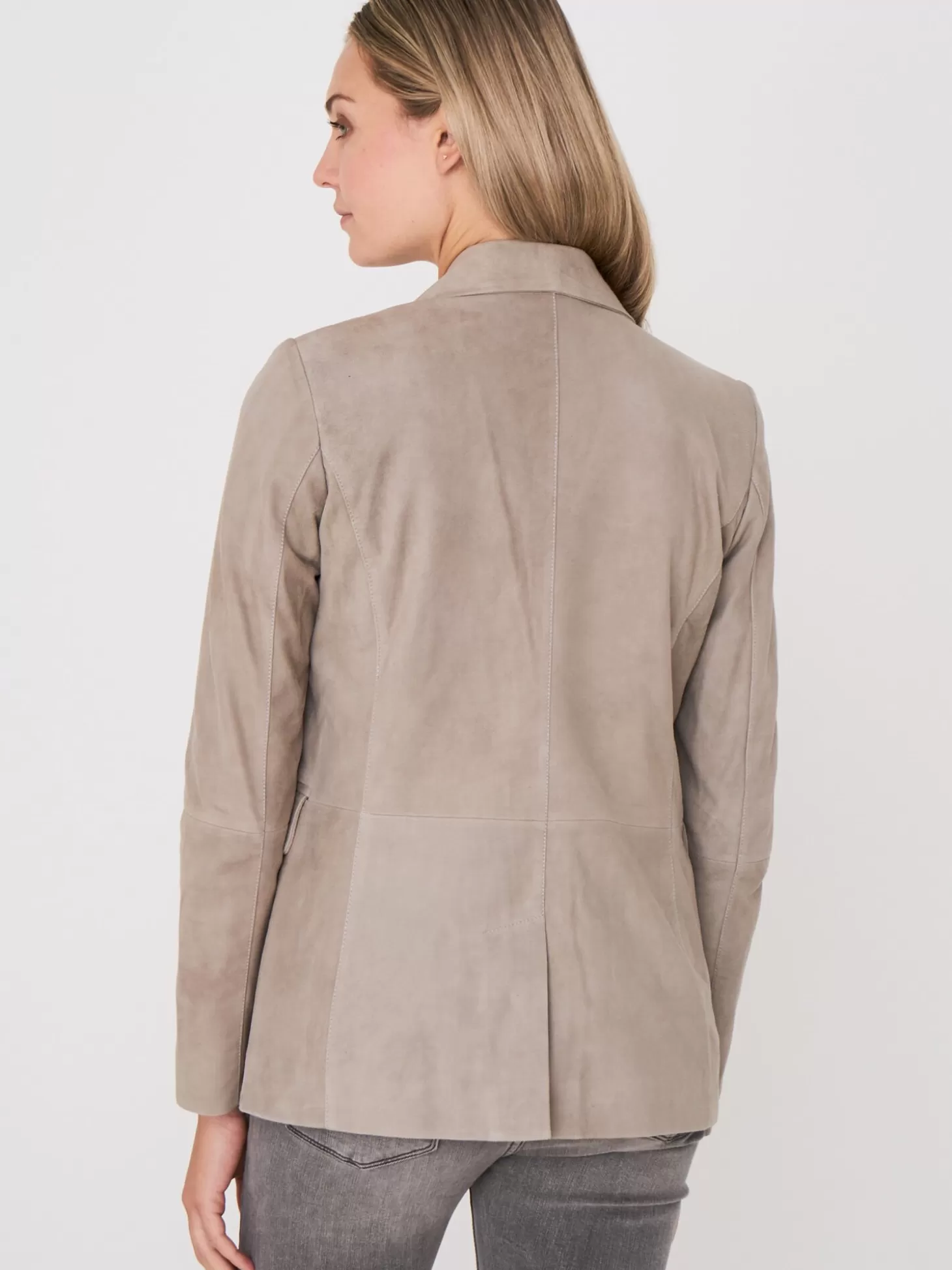 REPEAT cashmere Blazer En Cuir Velours Drizzle Outlet