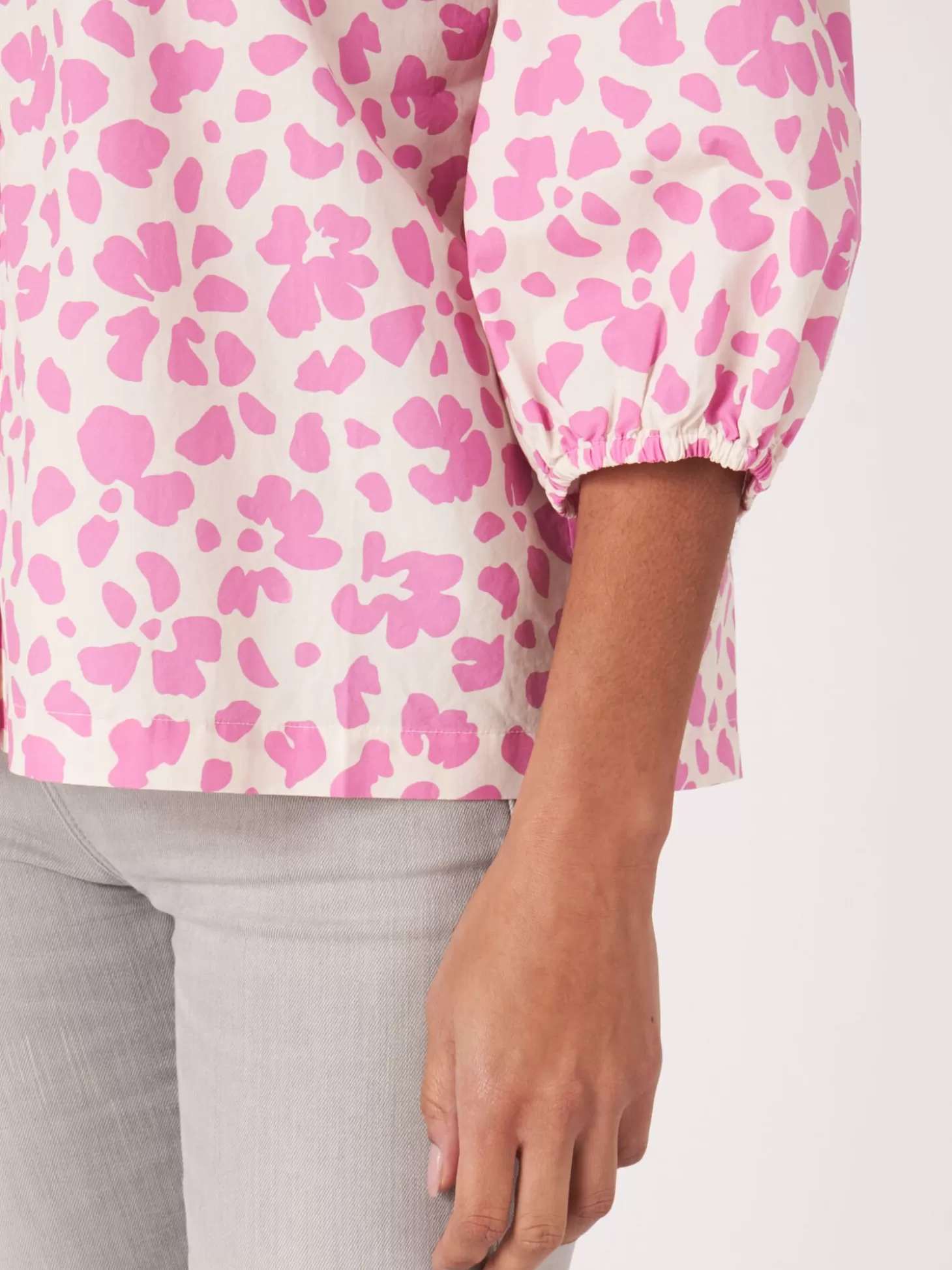 REPEAT cashmere Blouse En Coton A Manches Bouffantes Et Imprime Floral Blossom Cheap