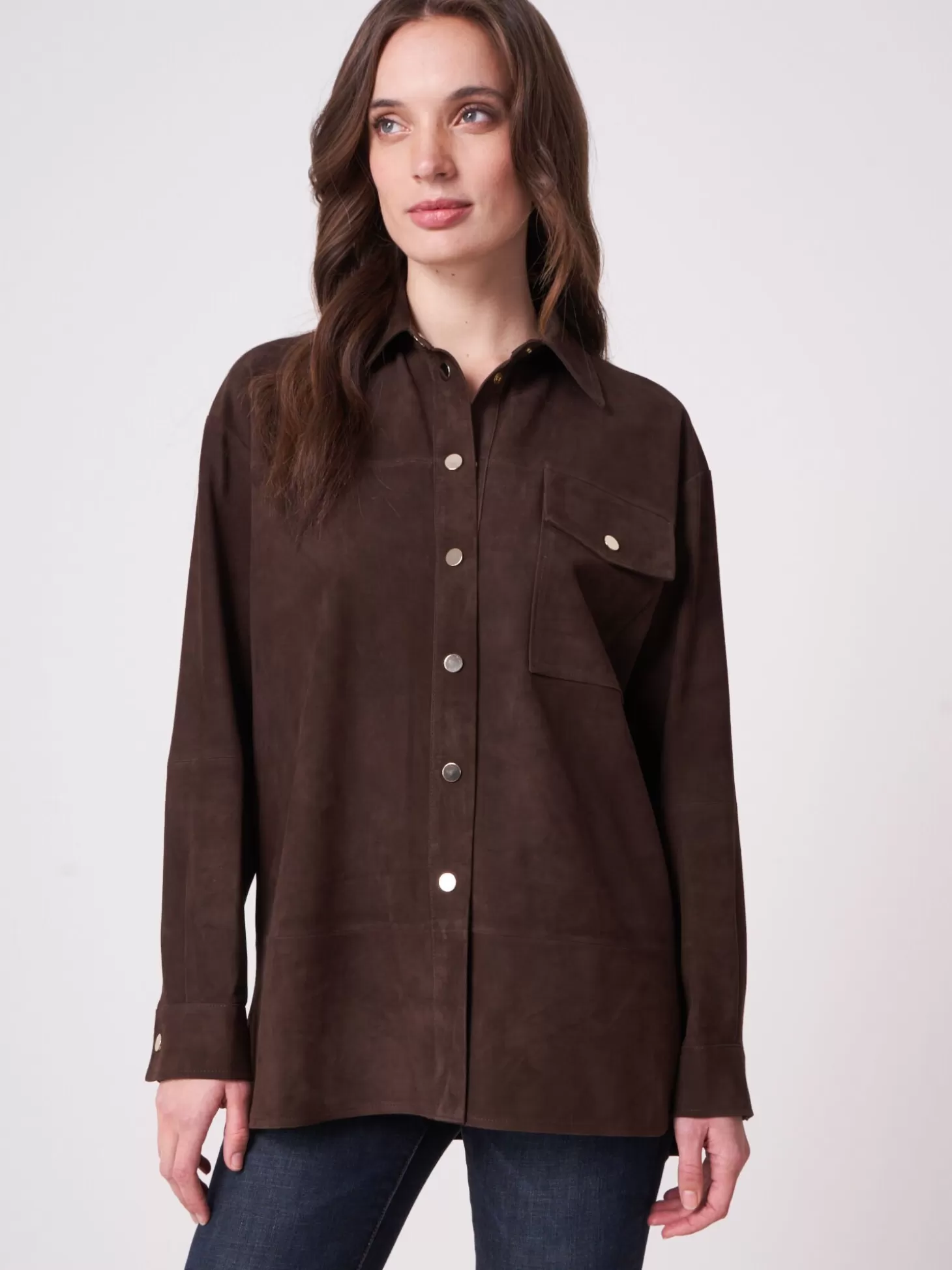 REPEAT cashmere Blouse En Cuir Daim Morro Online