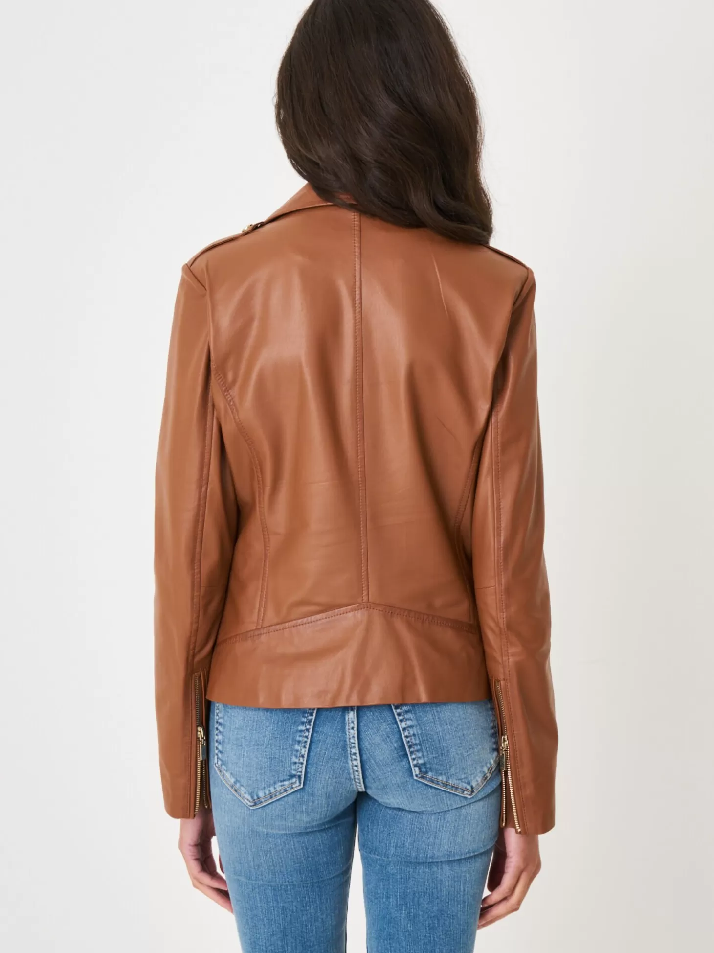 REPEAT cashmere Blouson Biker En Cuir Hazel Clearance