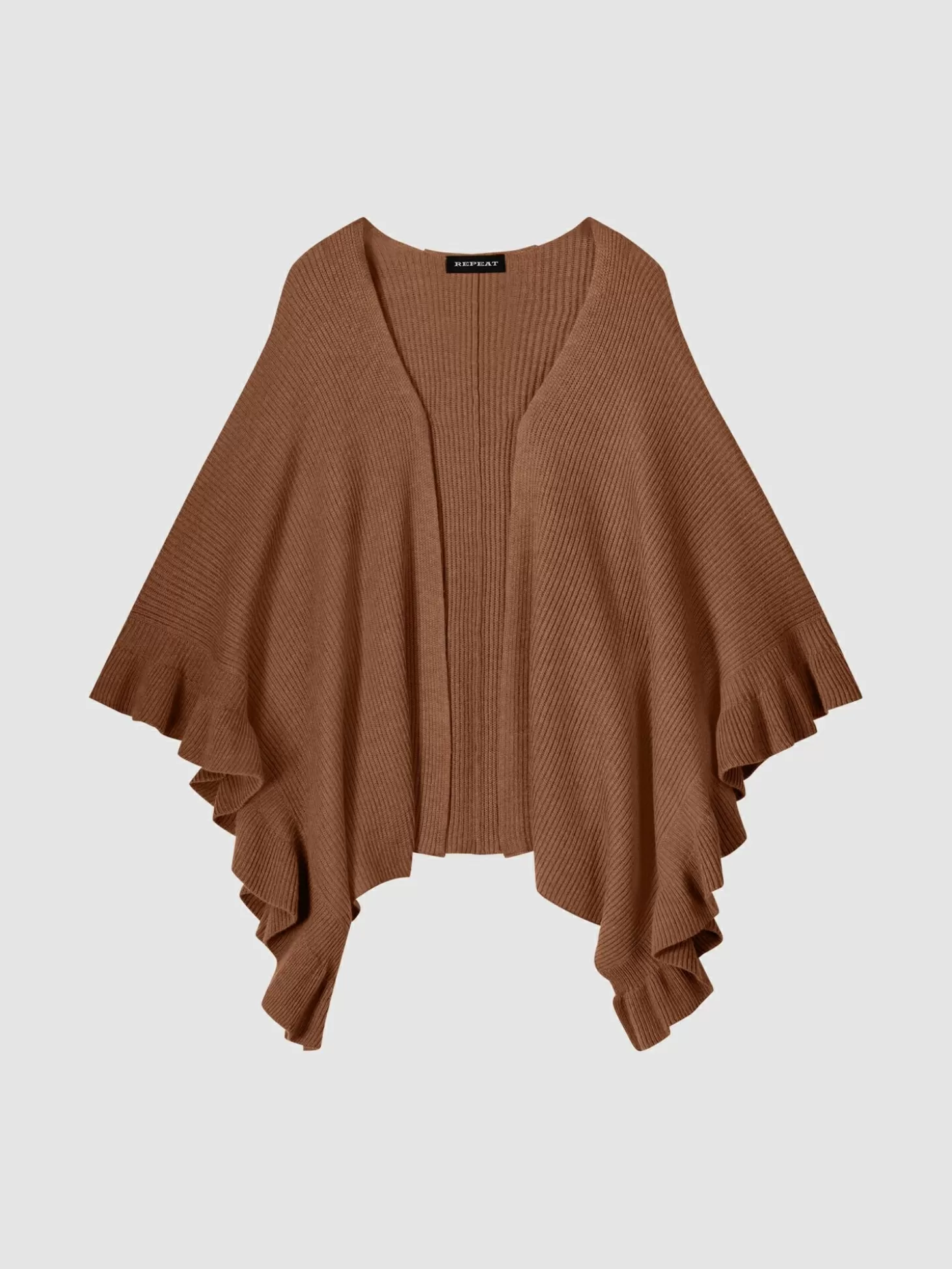 REPEAT cashmere Cape A Volants En Maille Cotelee Hazel Store