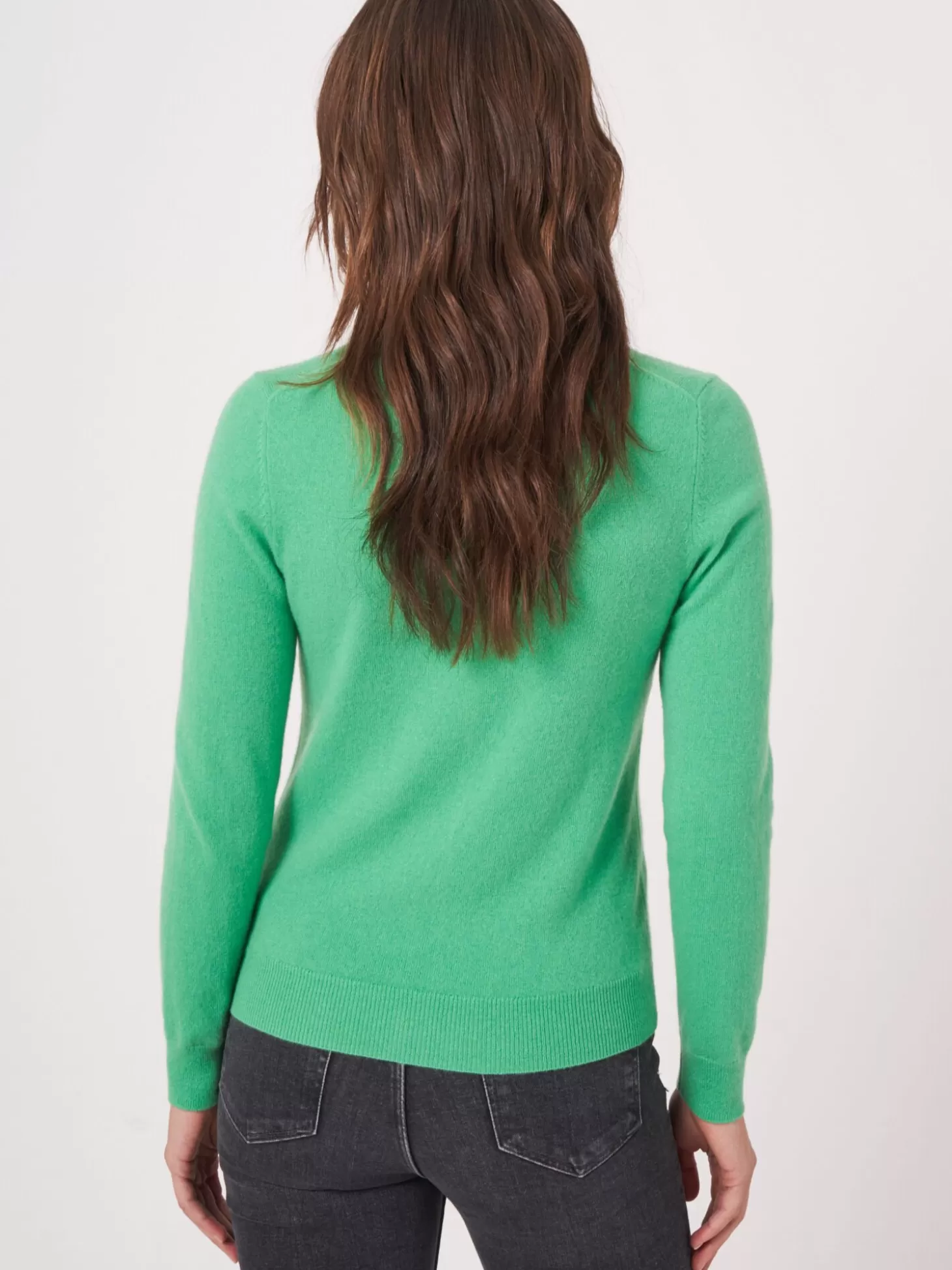 REPEAT cashmere Cardigan Classique A Col Rond En Cachemire Biologique Basil Cheap