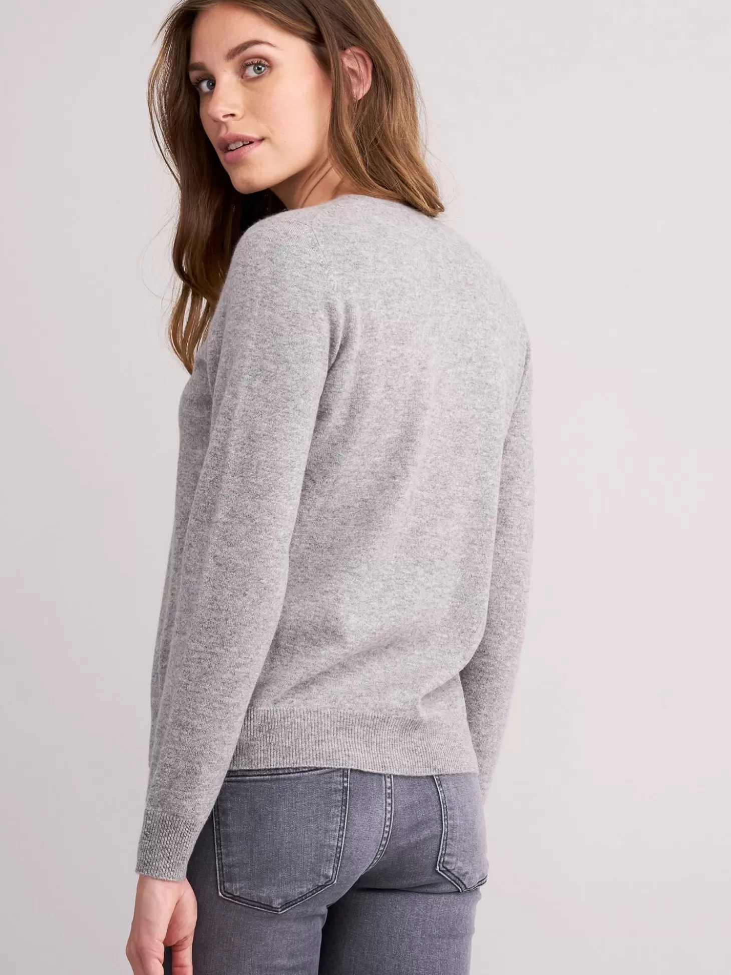 REPEAT cashmere Cardigan Classique A Col V Light Grey Online