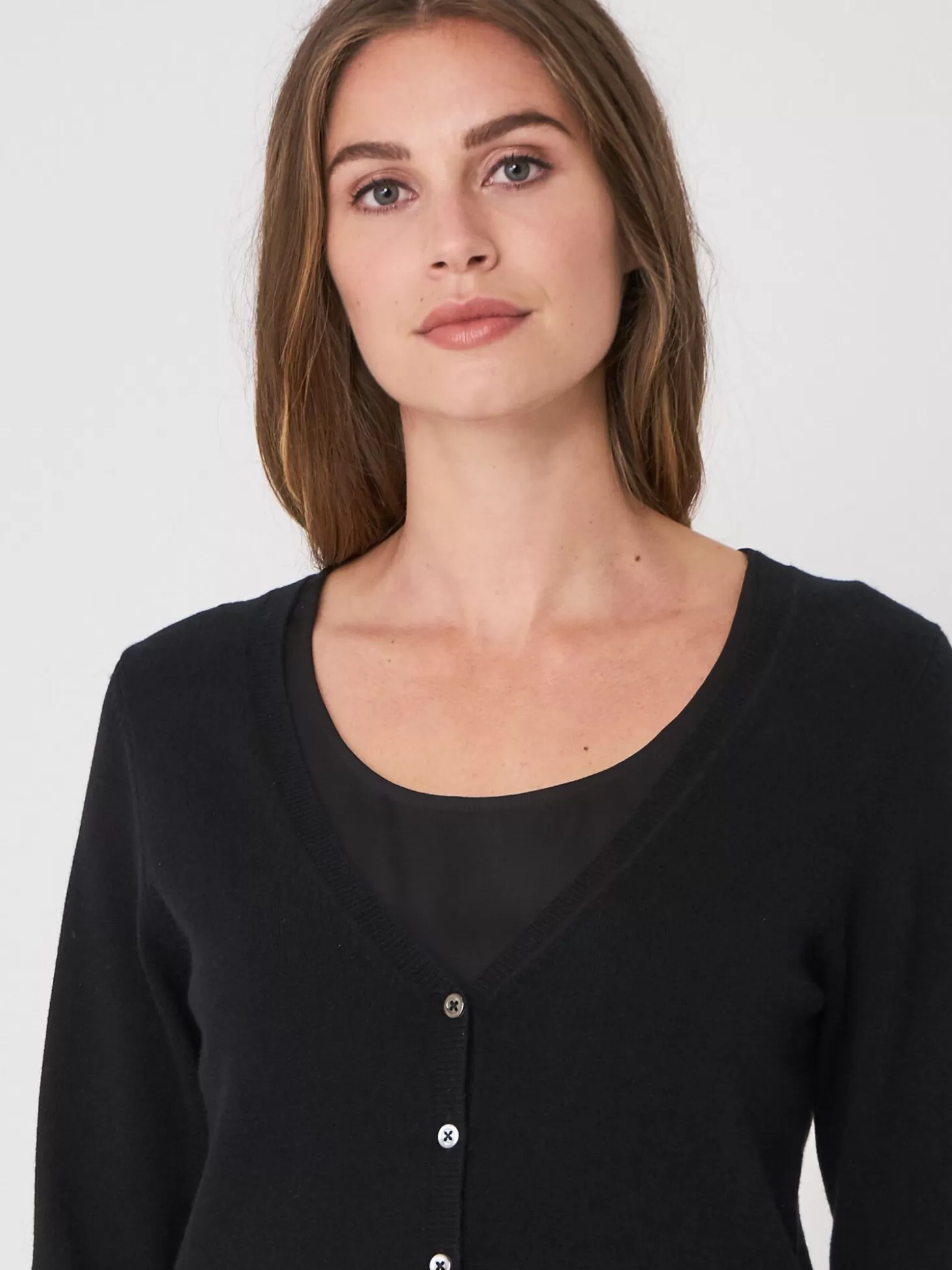 REPEAT cashmere Cardigan Classique A Col V En Cachemire Biologique Black Discount