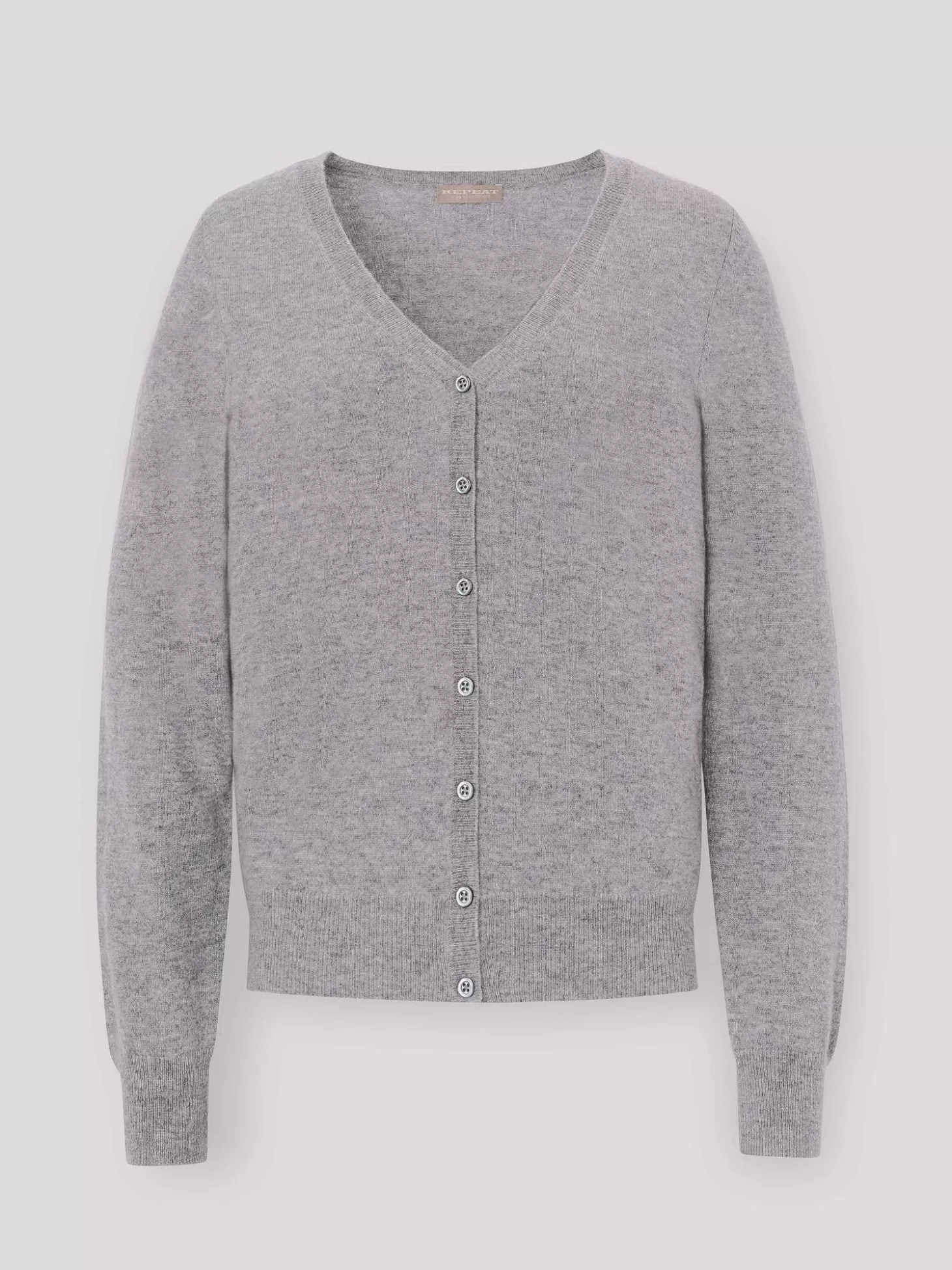 REPEAT cashmere Cardigan Classique A Col V En Cachemire Biologique Light Grey Cheap