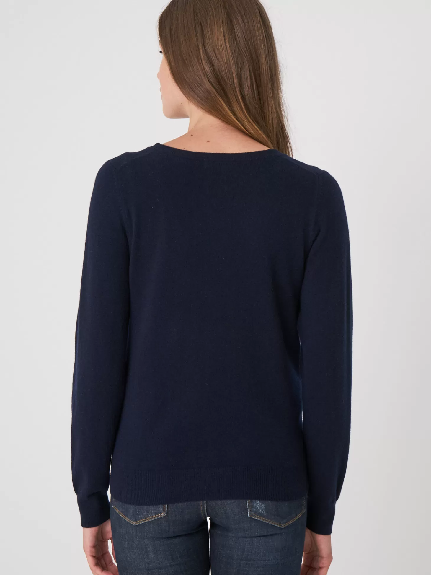 REPEAT cashmere Cardigan Classique A Col V En Cachemire Biologique Navy Outlet