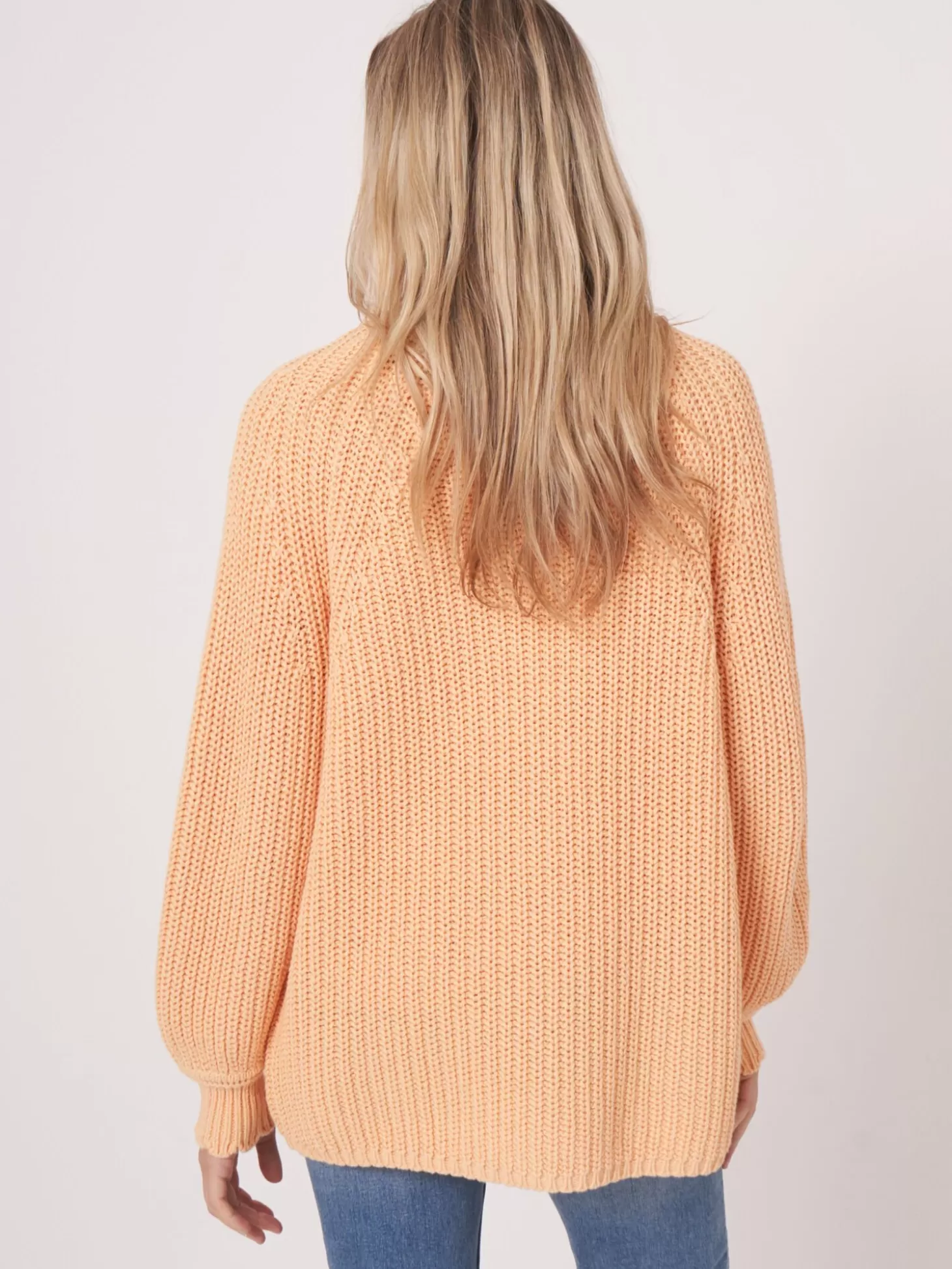 REPEAT cashmere Cardigan Cotele A Ourlet Festonne Glow Sale