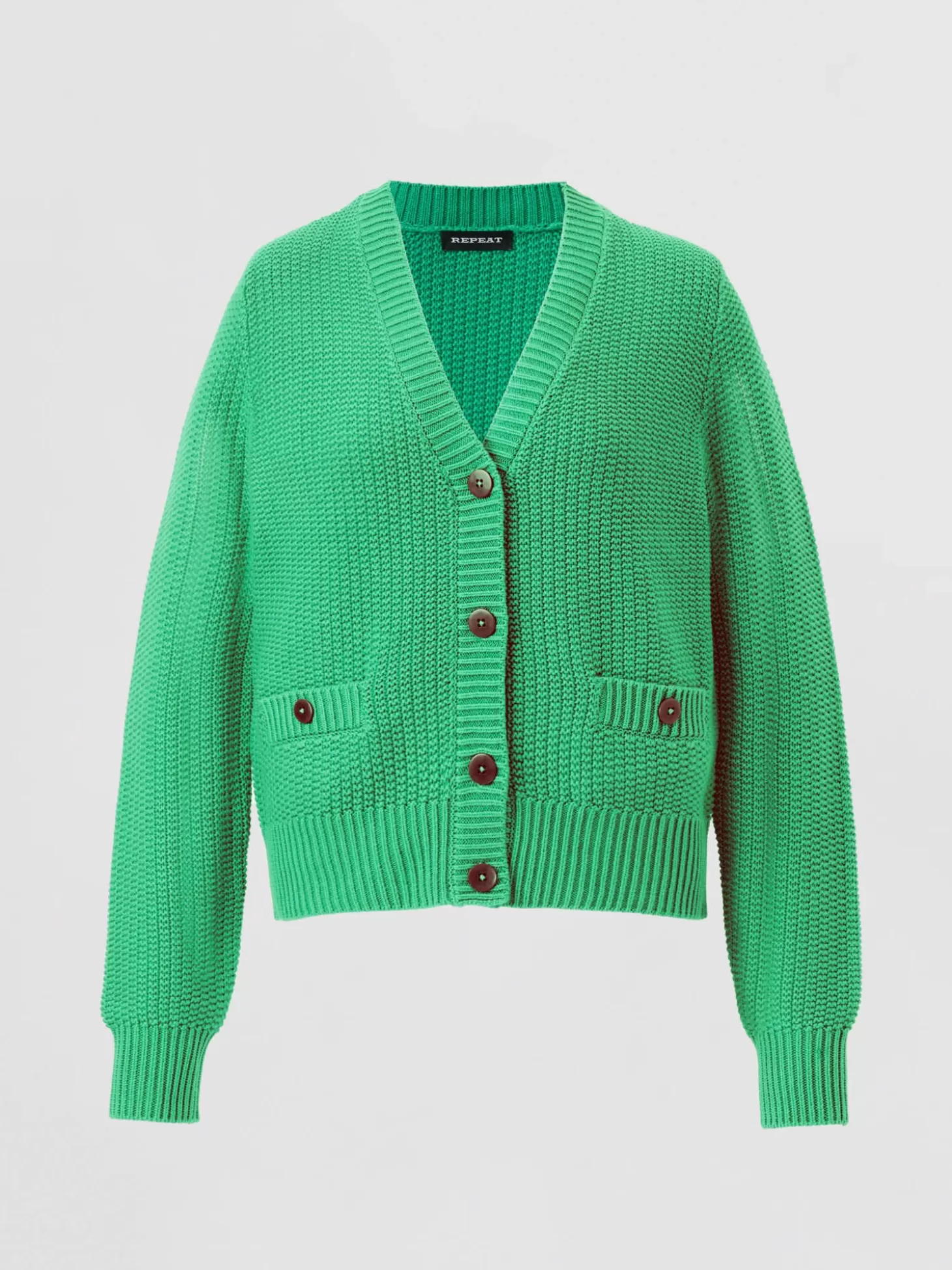 REPEAT cashmere Cardigan Cotele En Pur Coton Green Store