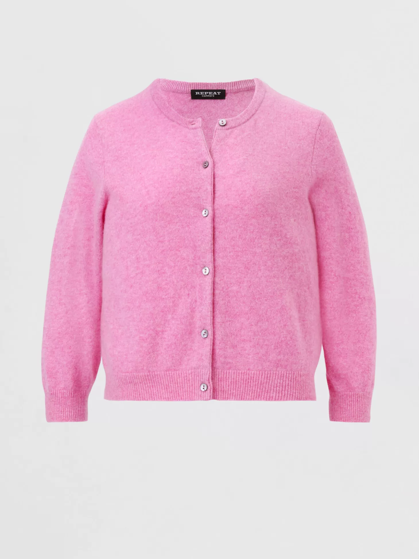 REPEAT cashmere Cardigan Court A Col Rond En Cachemire Biologique Blossom Outlet