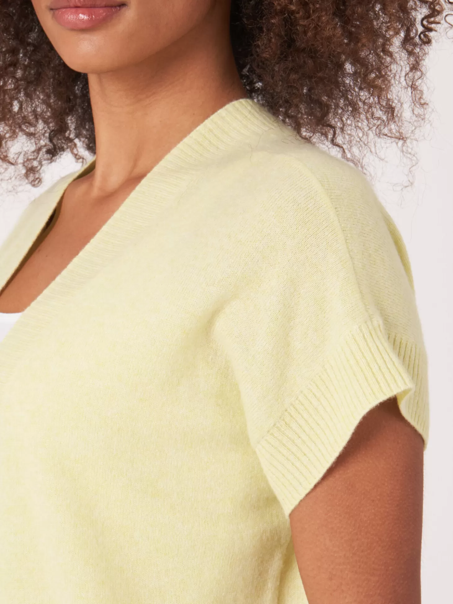 REPEAT cashmere Cardigan Court Et Ouvert A Col V Sur Le Dos Soda Cheap
