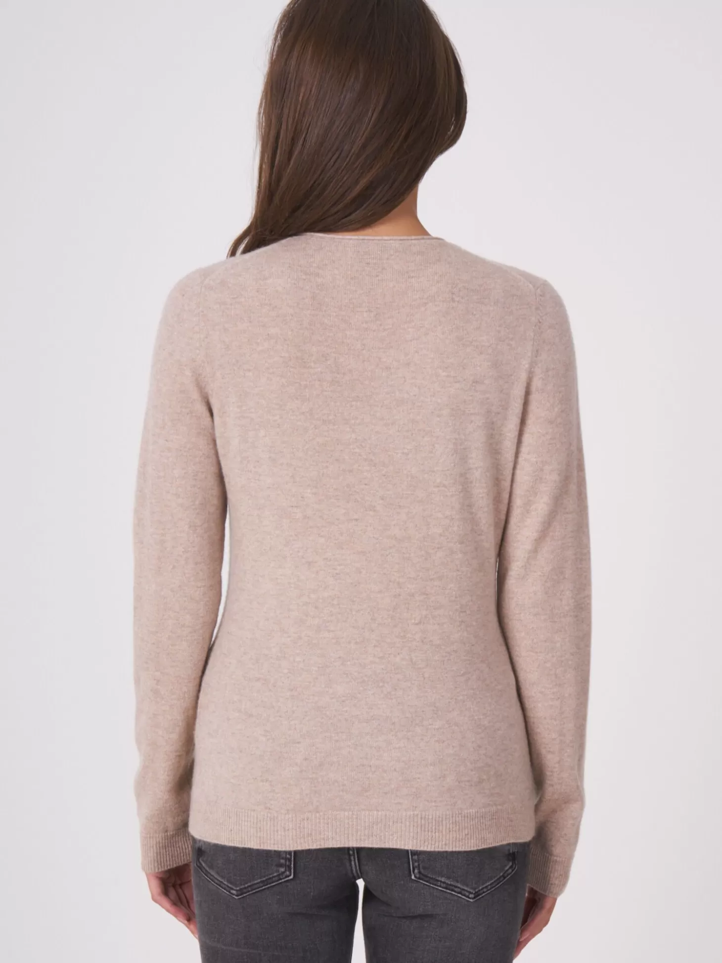 REPEAT cashmere Cardigan De Base Avec Col En V Et Poches Sand Sale