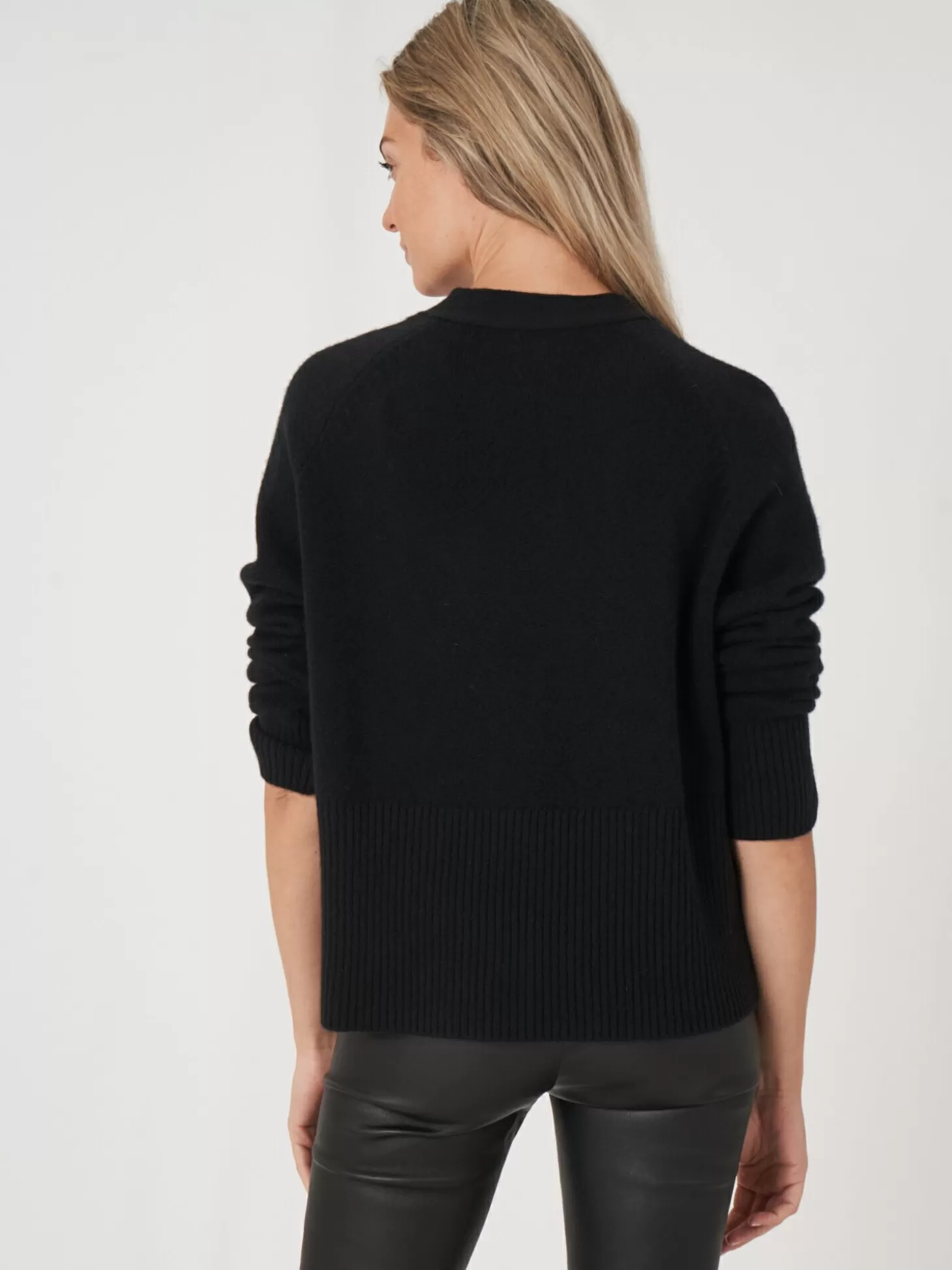 REPEAT cashmere Cardigan En Cachemire Avec Col En V Cotele Black Cheap