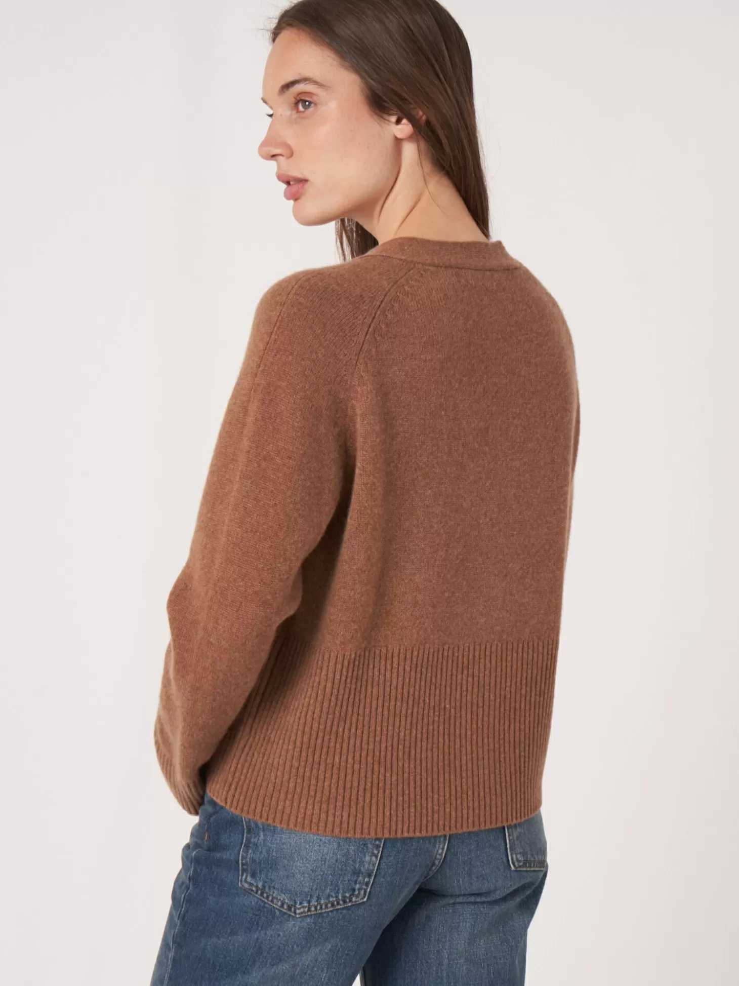 REPEAT cashmere Cardigan En Cachemire Avec Col En V Cotele Hazel Discount