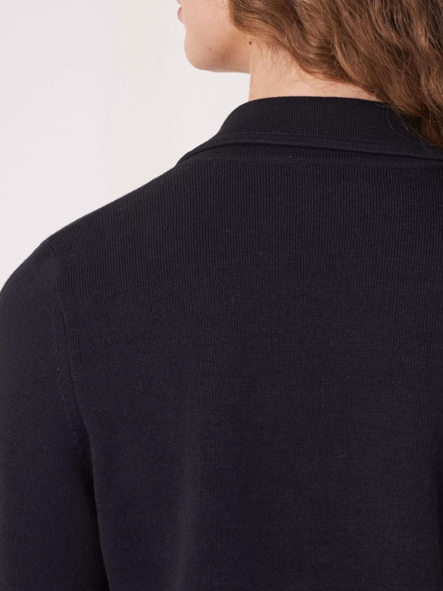 REPEAT cashmere Cardigan En Double Maille Fine A Col Chemise Et Poches Navy Fashion