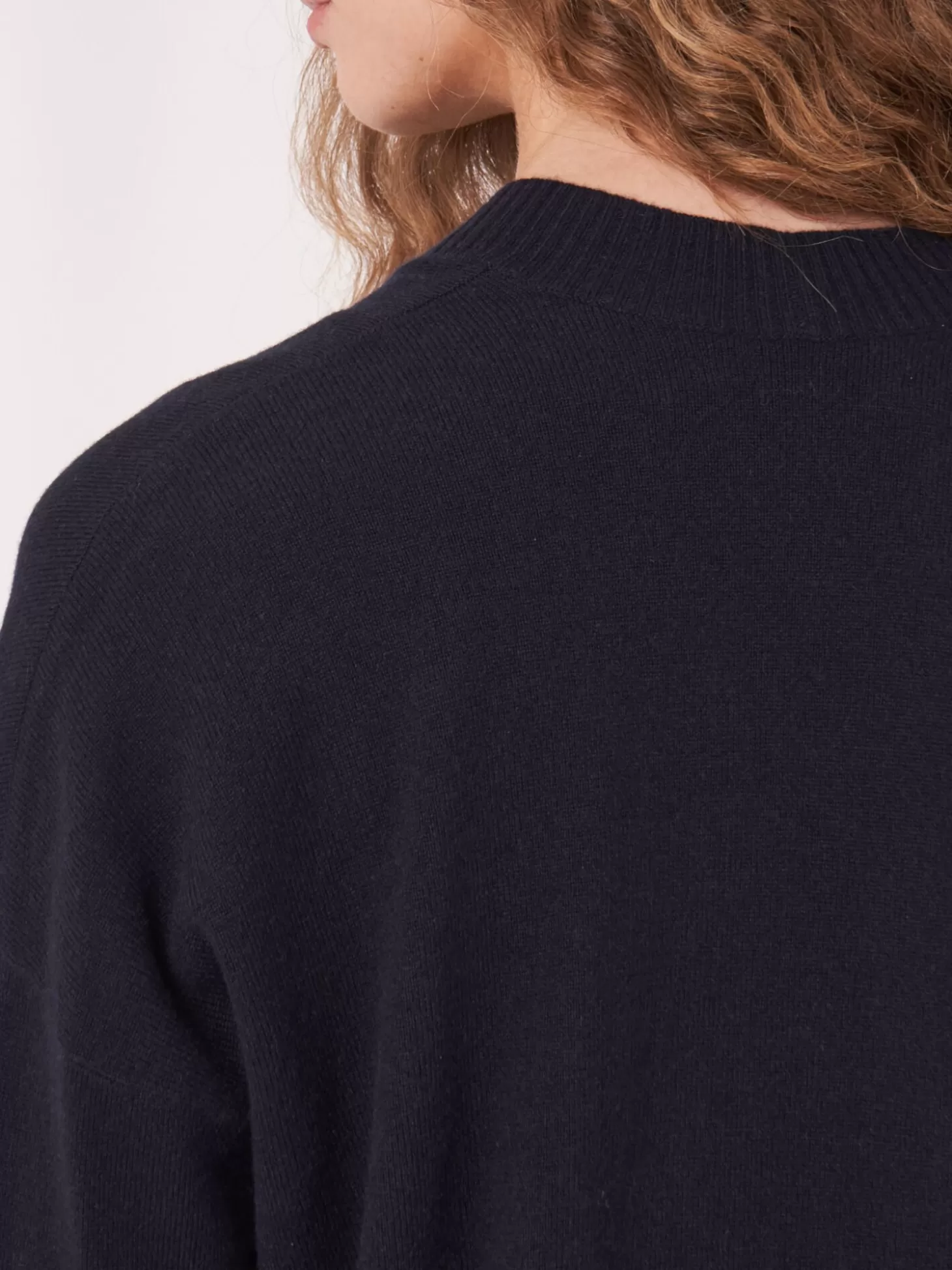 REPEAT cashmere Cardigan Ouvert En Cachemire Et Soie Melanges Avec Poches Sur Le Devant Navy Cheap