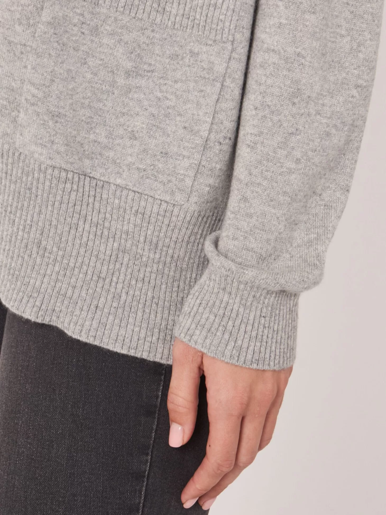 REPEAT cashmere Cardigan Ouvert En Cachemire Et Soie Melanges Avec Poches Sur Le Devant Silver Grey Best