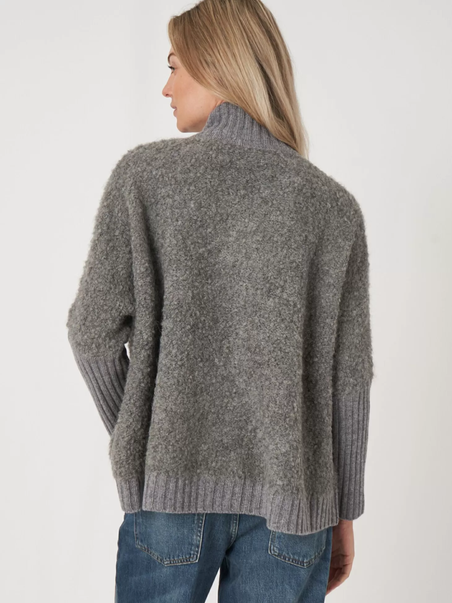 REPEAT cashmere Cardigan Zippe En Fil Italien Avec Poches Grey Online