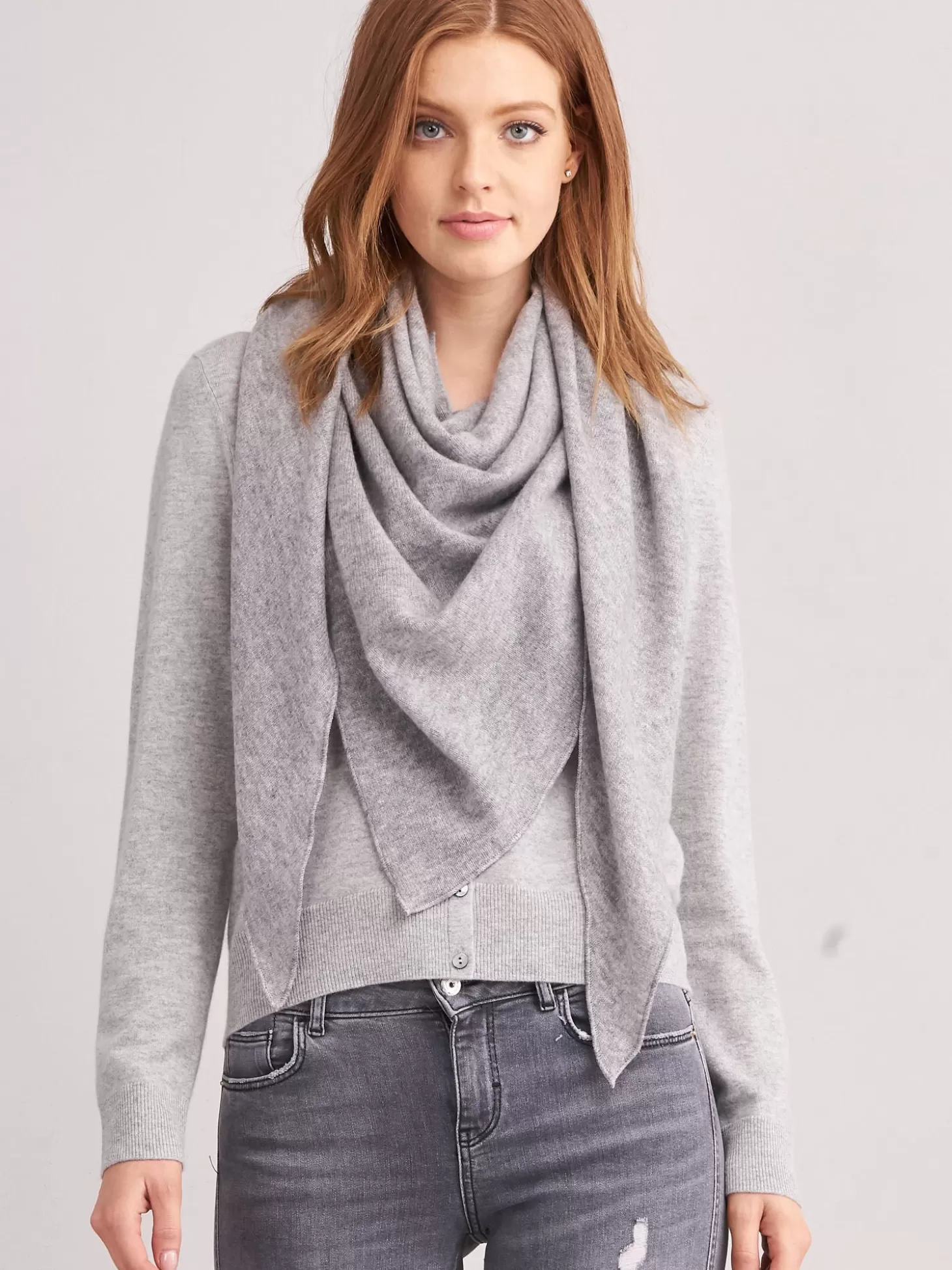 REPEAT cashmere Chale Triangulaire En Cachemire Biologique Light Grey Cheap