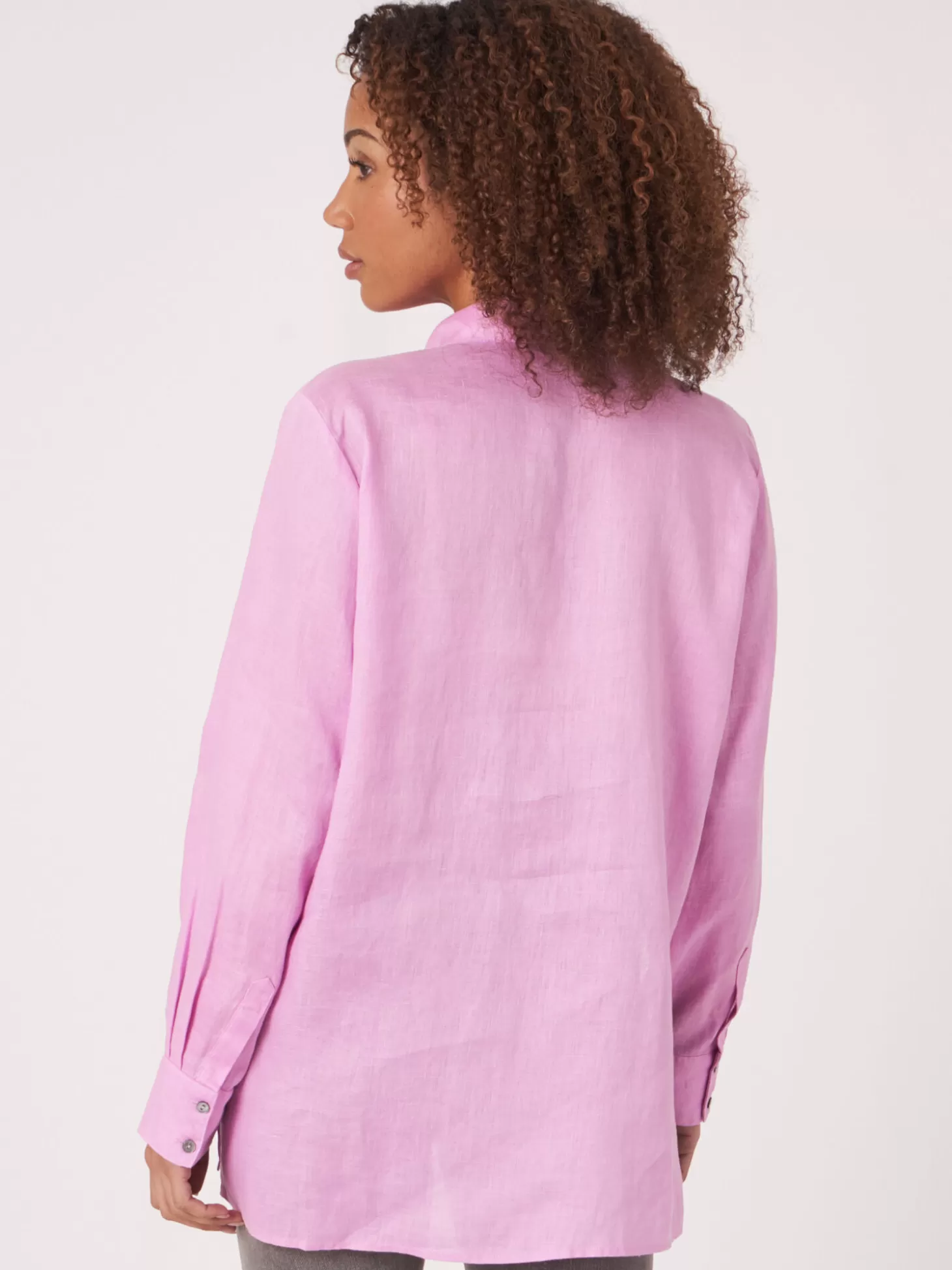 REPEAT cashmere Chemise En Lin A Volants Orchid Flash Sale