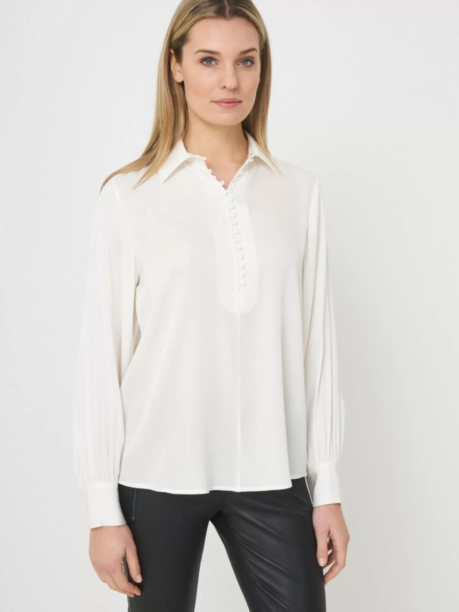 REPEAT cashmere Chemise En Soie Avec Fermeture A Boutons Recouverts De Tissus Cream Cheap