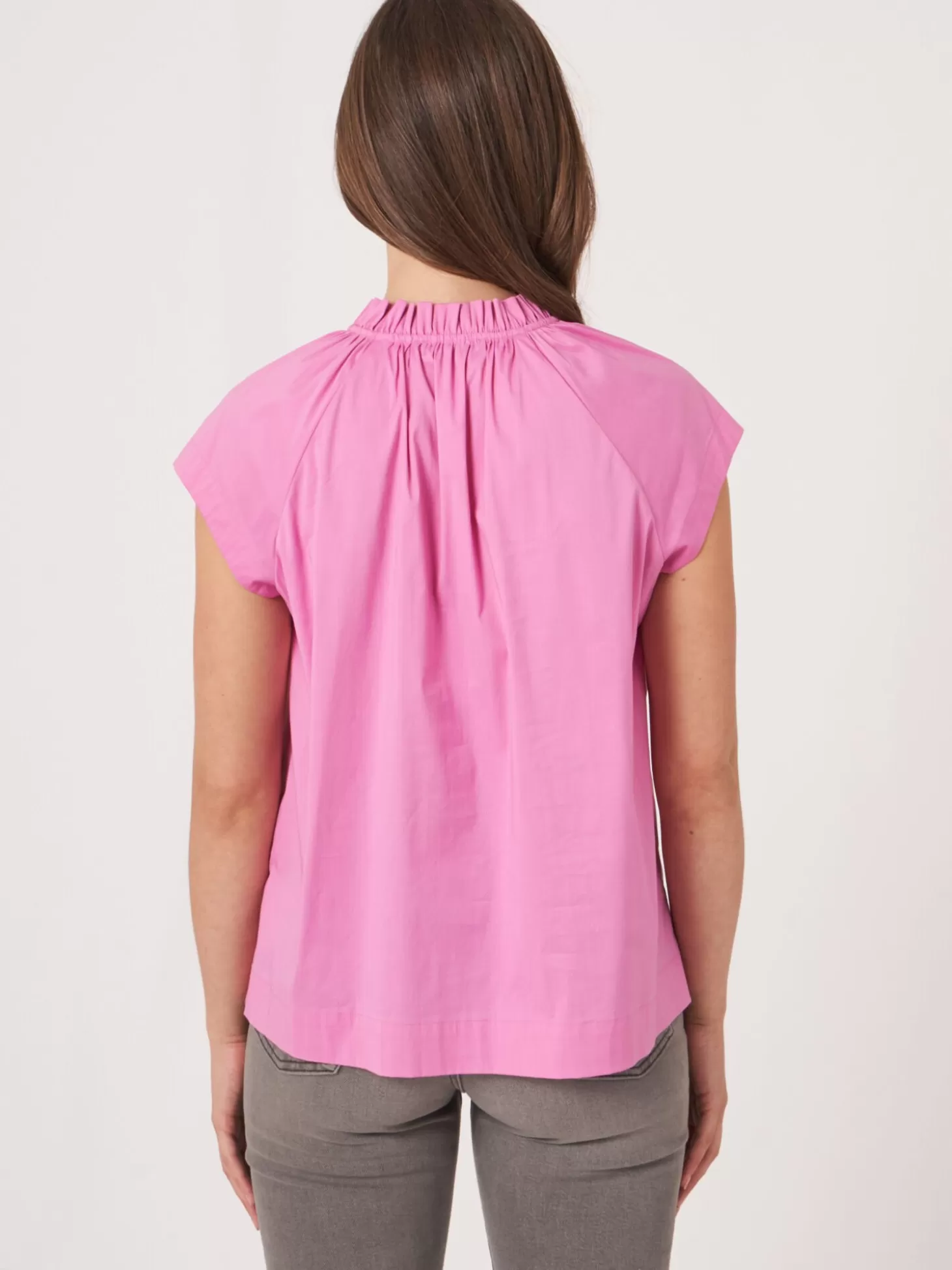 REPEAT cashmere Chemisier A Encolure Froncee Avec Cordon De Serrage Blossom Online
