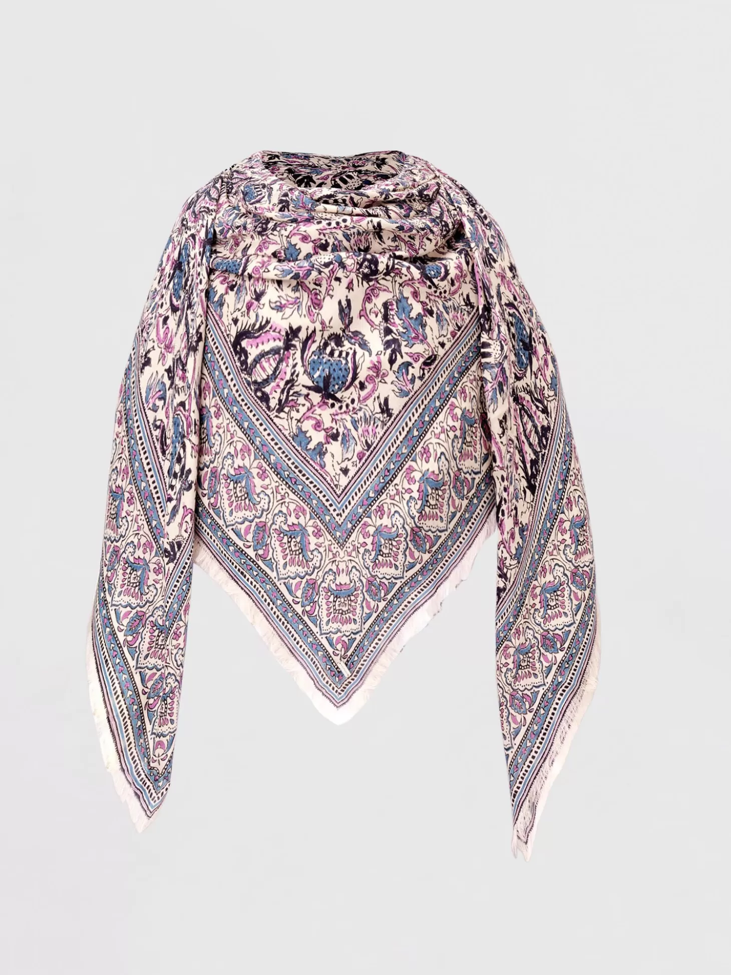 REPEAT cashmere Echarpe Carree En Modal Cachemire Avec Imprime Floral Blossom Store