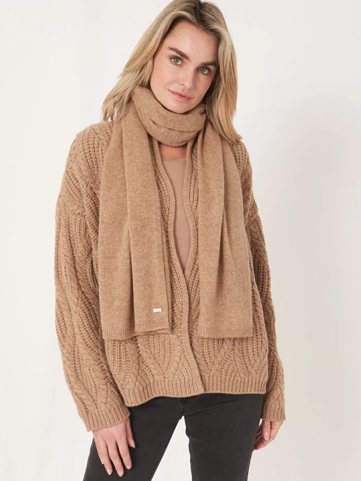 REPEAT cashmere Echarpe Classique En Cachemire Biologique Camel Discount