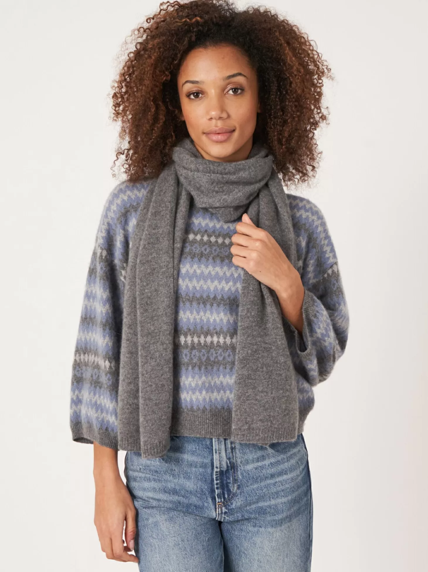 REPEAT cashmere Echarpe Classique En Cachemire Biologique Med Grey Clearance