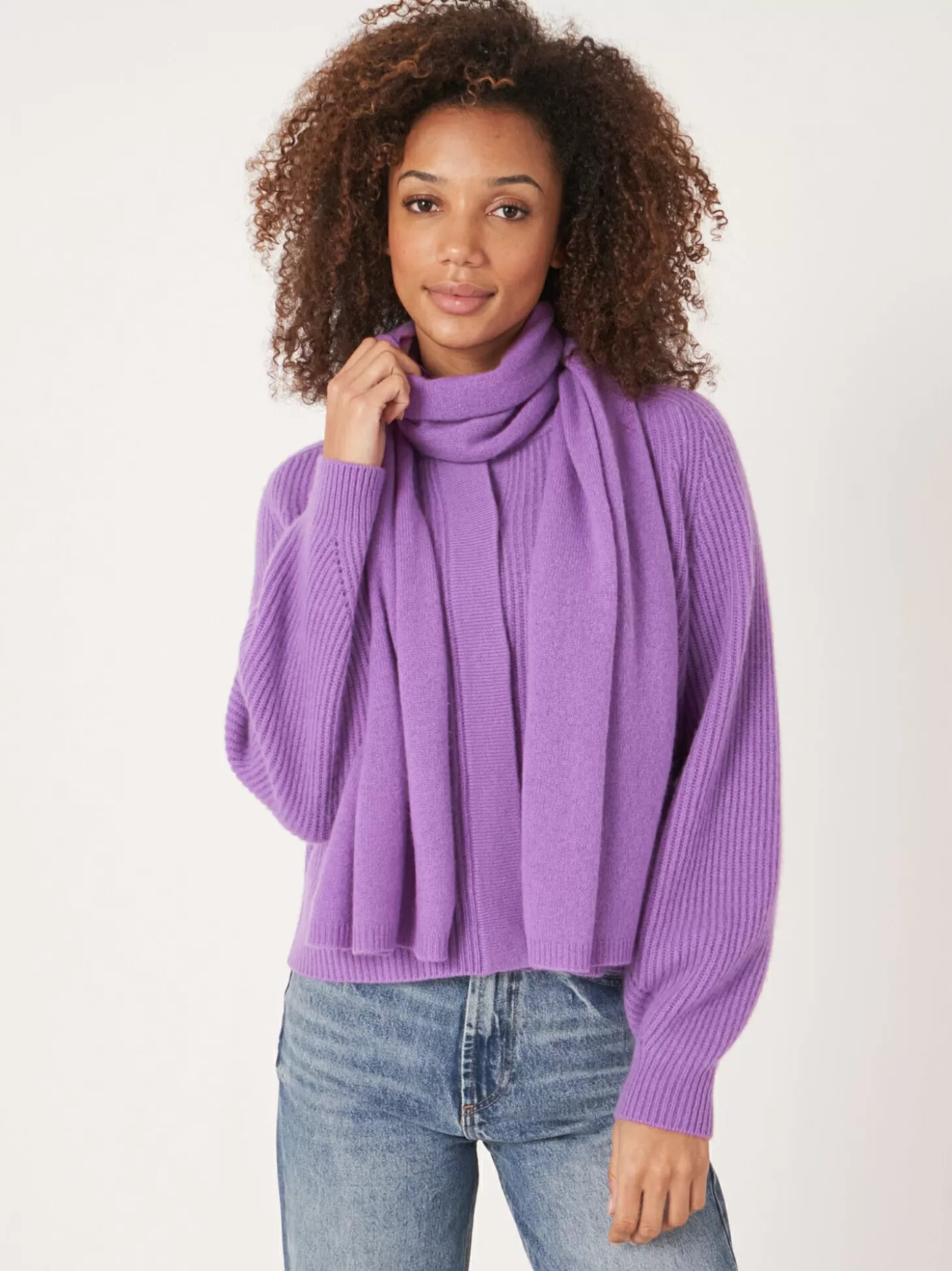 REPEAT cashmere Echarpe Classique En Cachemire Biologique Lilac Clearance