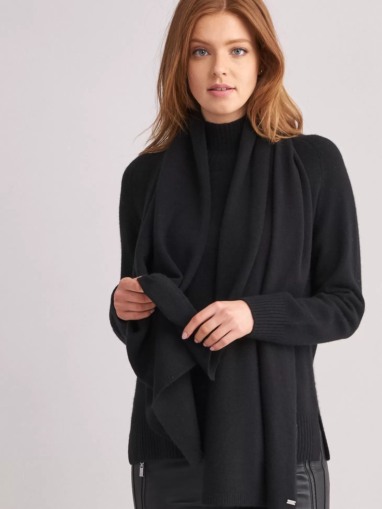 REPEAT cashmere Echarpe Classique En Cachemire Biologique Black Outlet