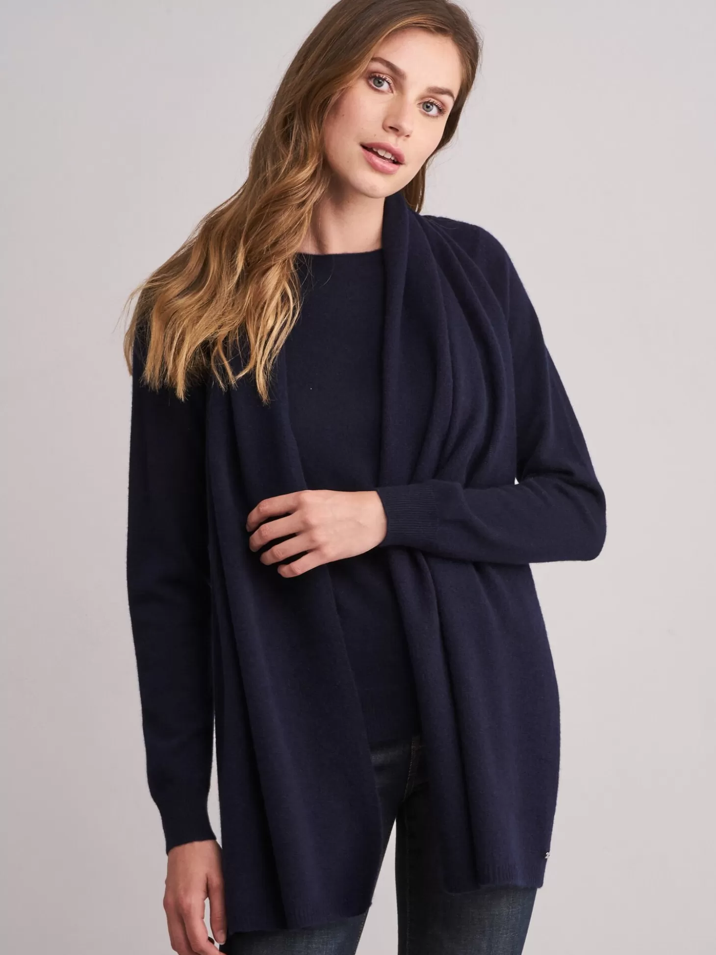 REPEAT cashmere Echarpe Classique En Cachemire Biologique Navy Cheap