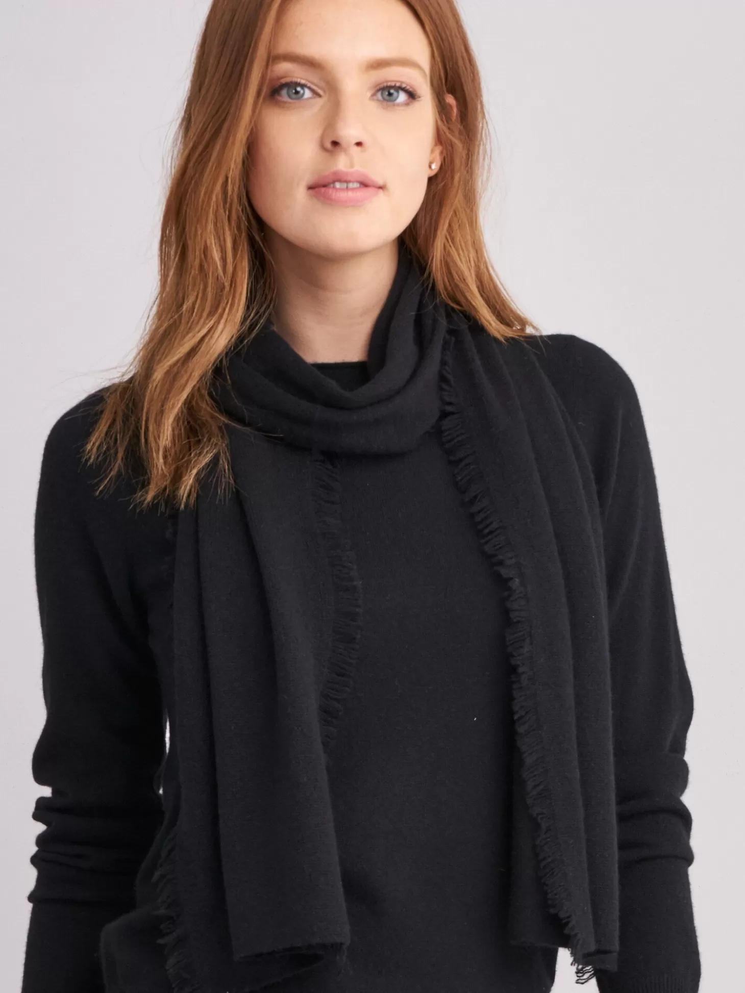 REPEAT cashmere Echarpe En Cachemire Biologique A Franges Black Cheap