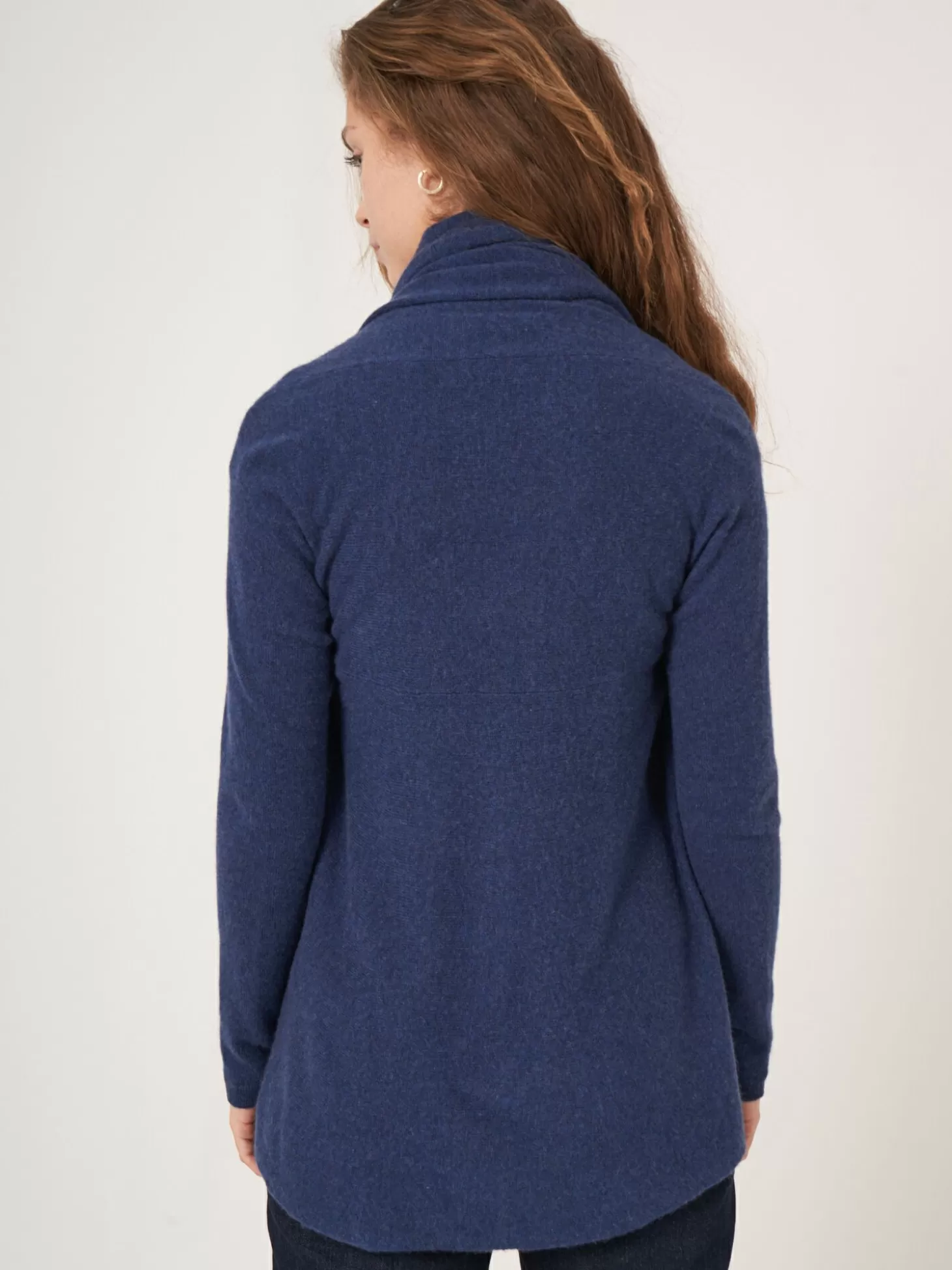 REPEAT cashmere Gilet Ouvert A Col Chale En Cachemire Biologique Saphire Cheap