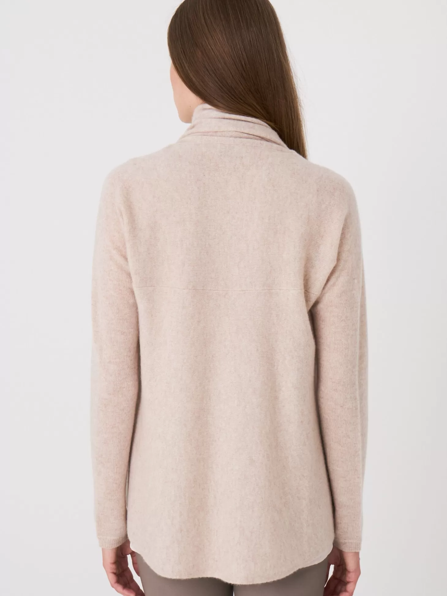 REPEAT cashmere Gilet Ouvert A Col Chale En Cachemire Biologique Beige Store