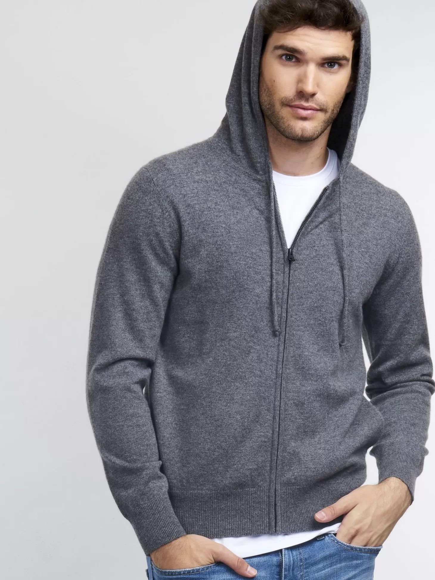 REPEAT cashmere Hoodie Pour Homme En Cachemire Med Grey Online