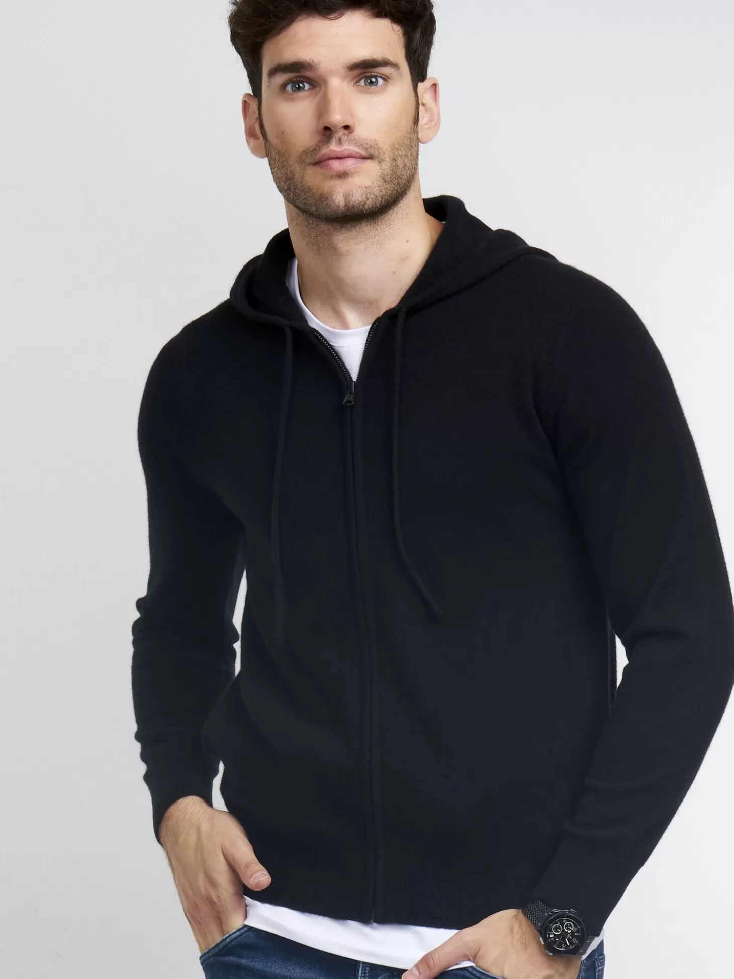 REPEAT cashmere Hoodie Pour Homme En Cachemire Black Outlet