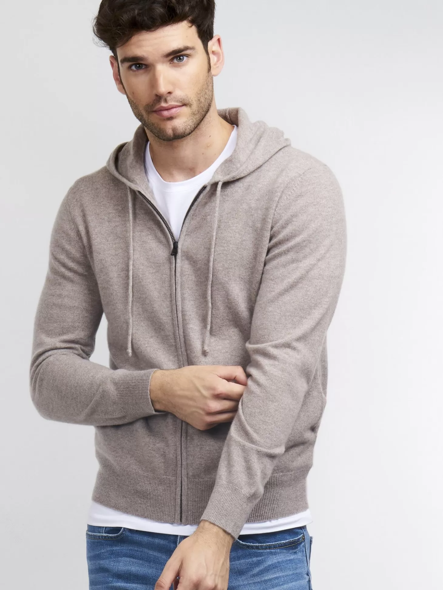 REPEAT cashmere Hoodie Pour Homme En Cachemire Sand Best Sale