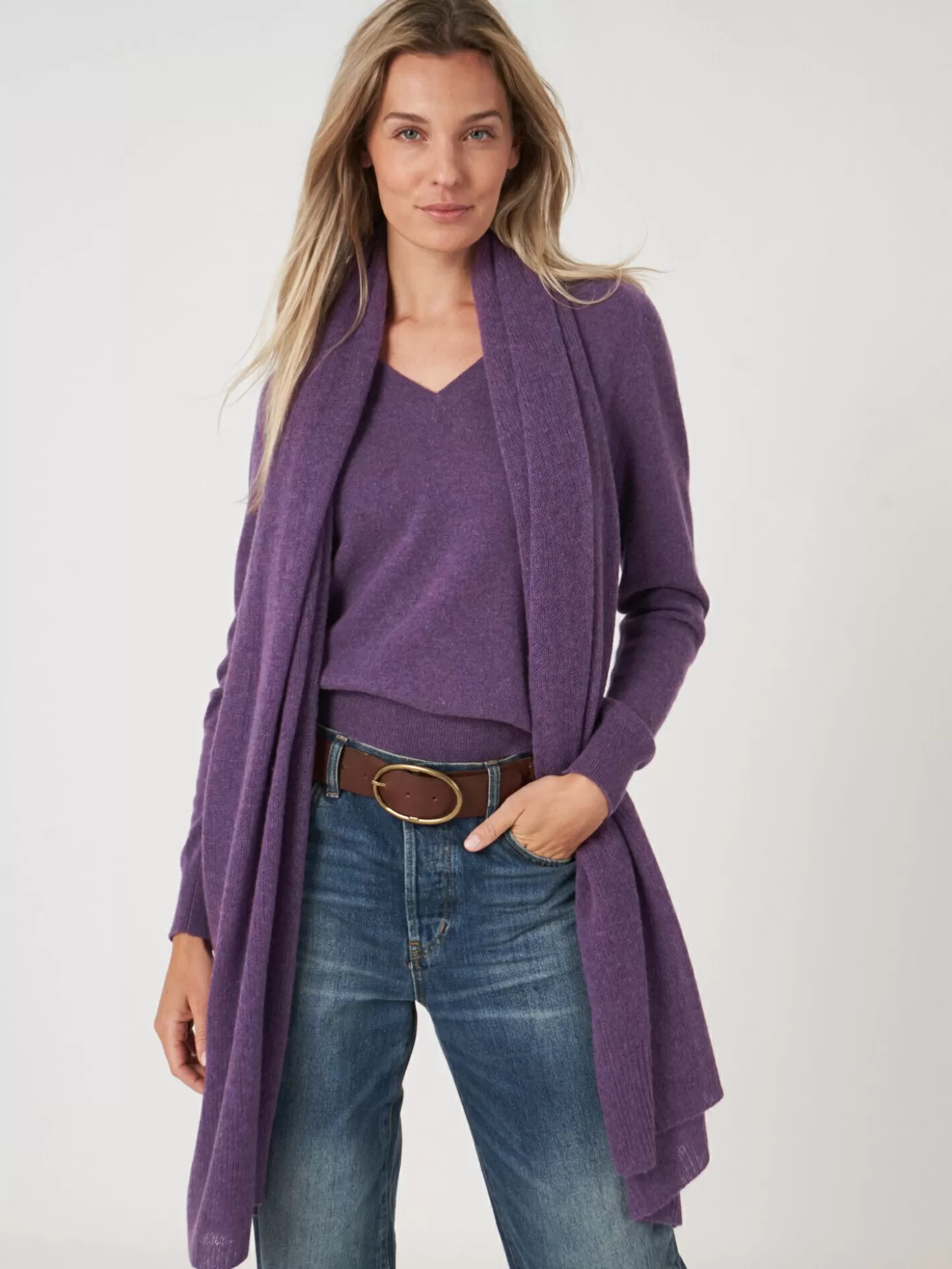 REPEAT cashmere Large Echarpe En Cachemire Biologique Amethyst Discount