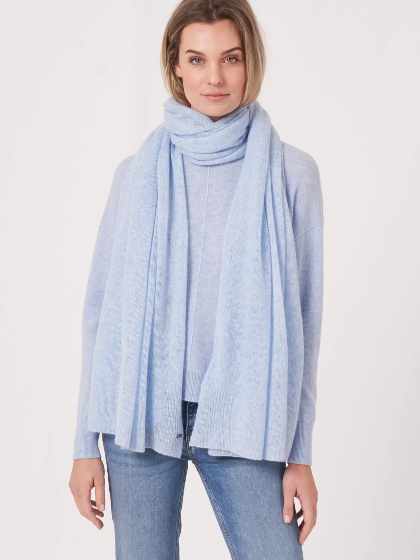 REPEAT cashmere Large Echarpe En Cachemire Biologique Sky Cheap