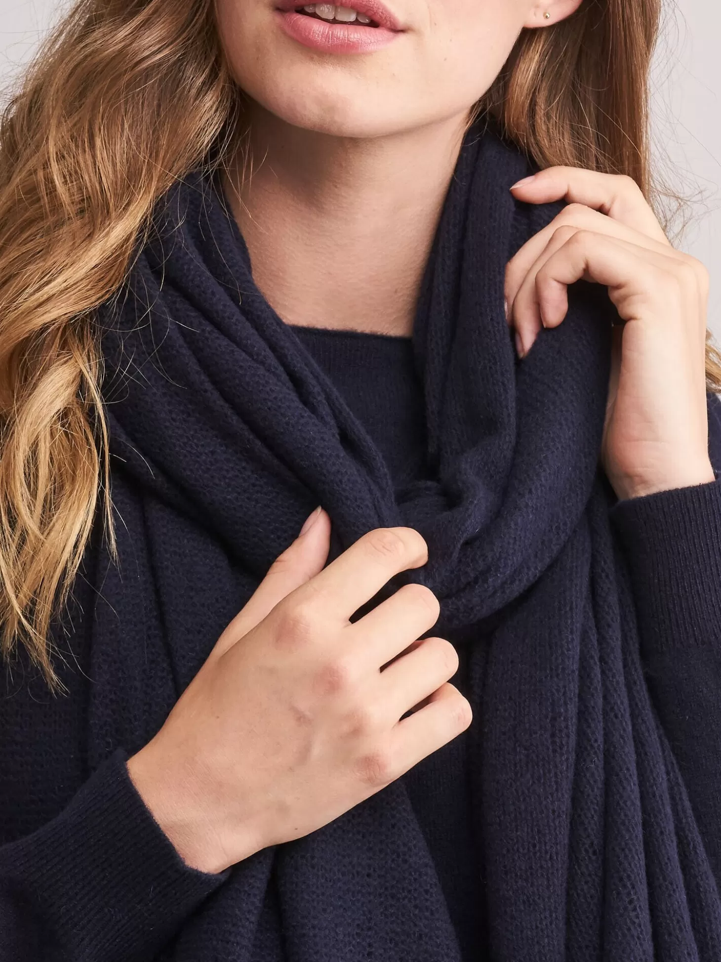 REPEAT cashmere Large Echarpe En Cachemire Biologique Navy Cheap