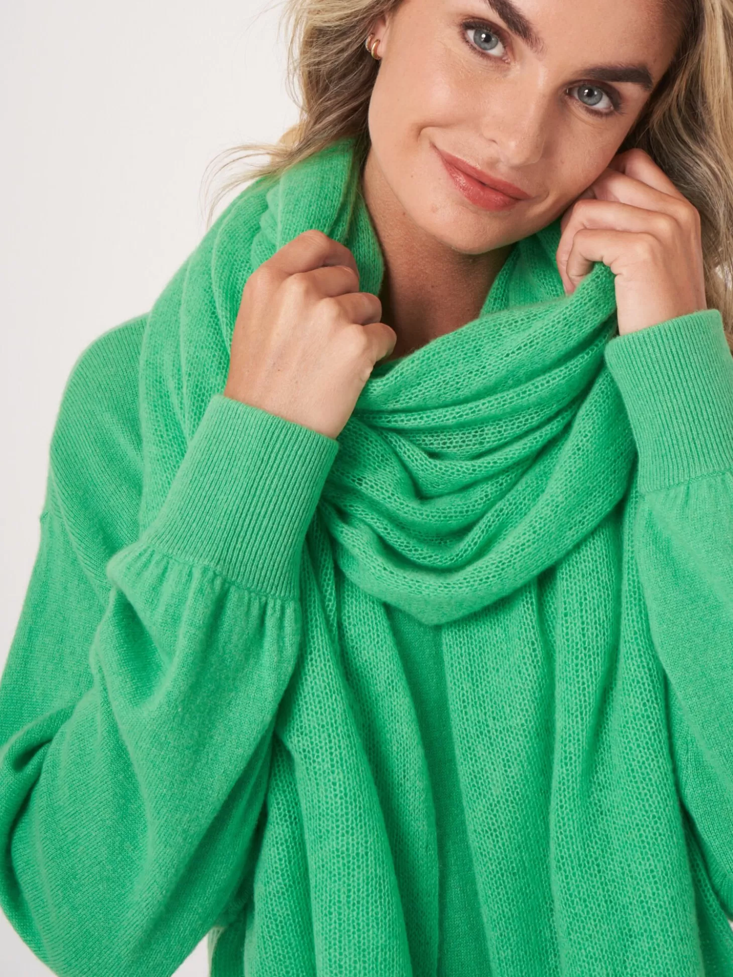 REPEAT cashmere Large Echarpe En Cachemire Biologique Basil Hot