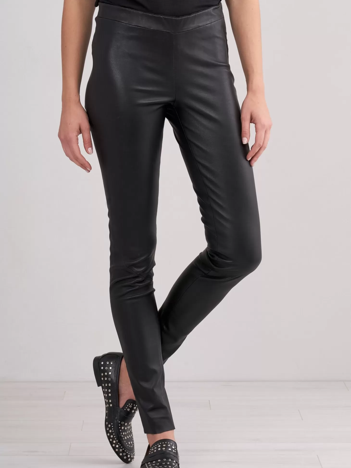 REPEAT cashmere Leggings En Cuir Black Best Sale