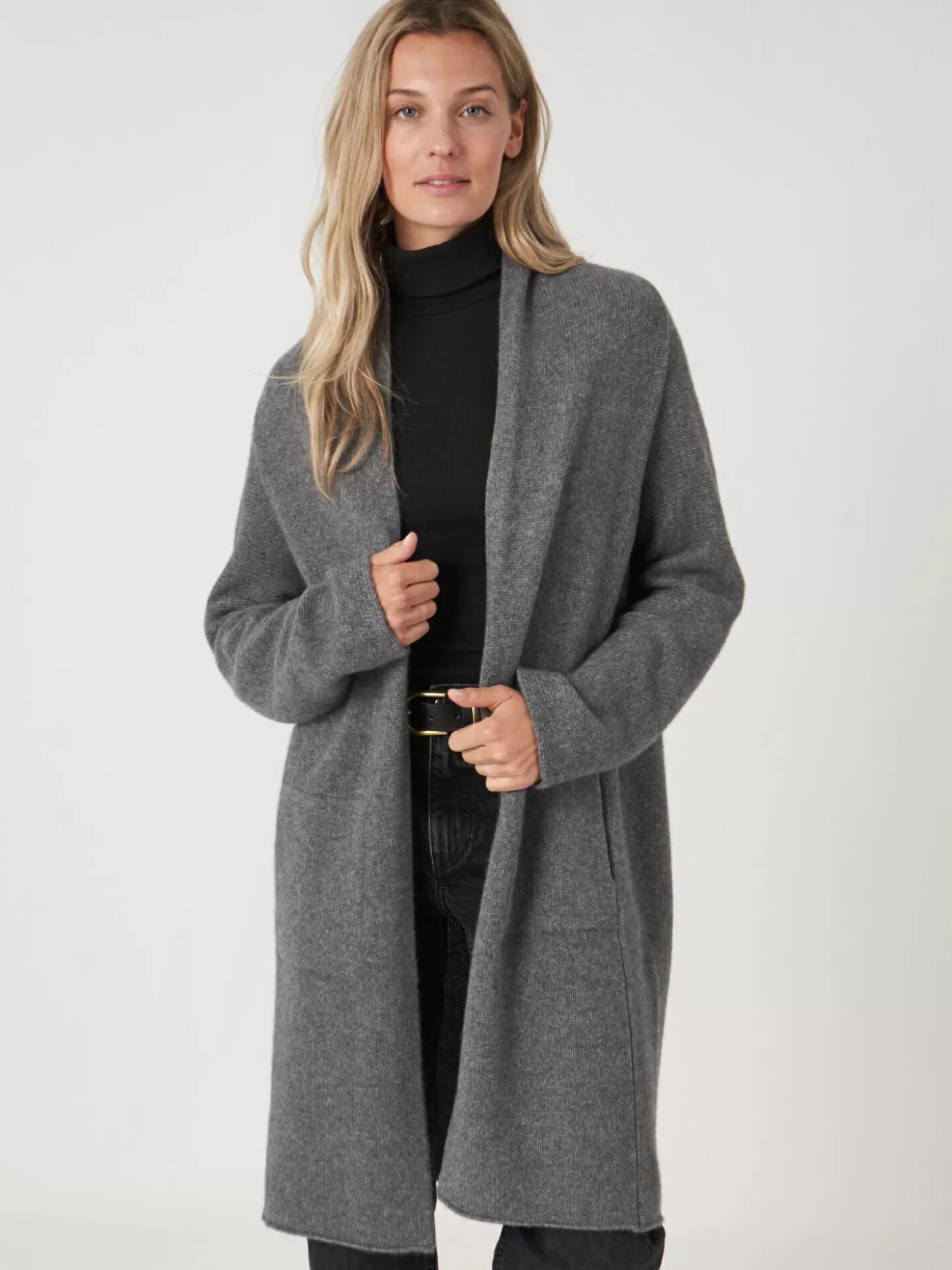 REPEAT cashmere Luxueux Cardigan En Cachemire Biologique A Grosse Maille Med Grey Store