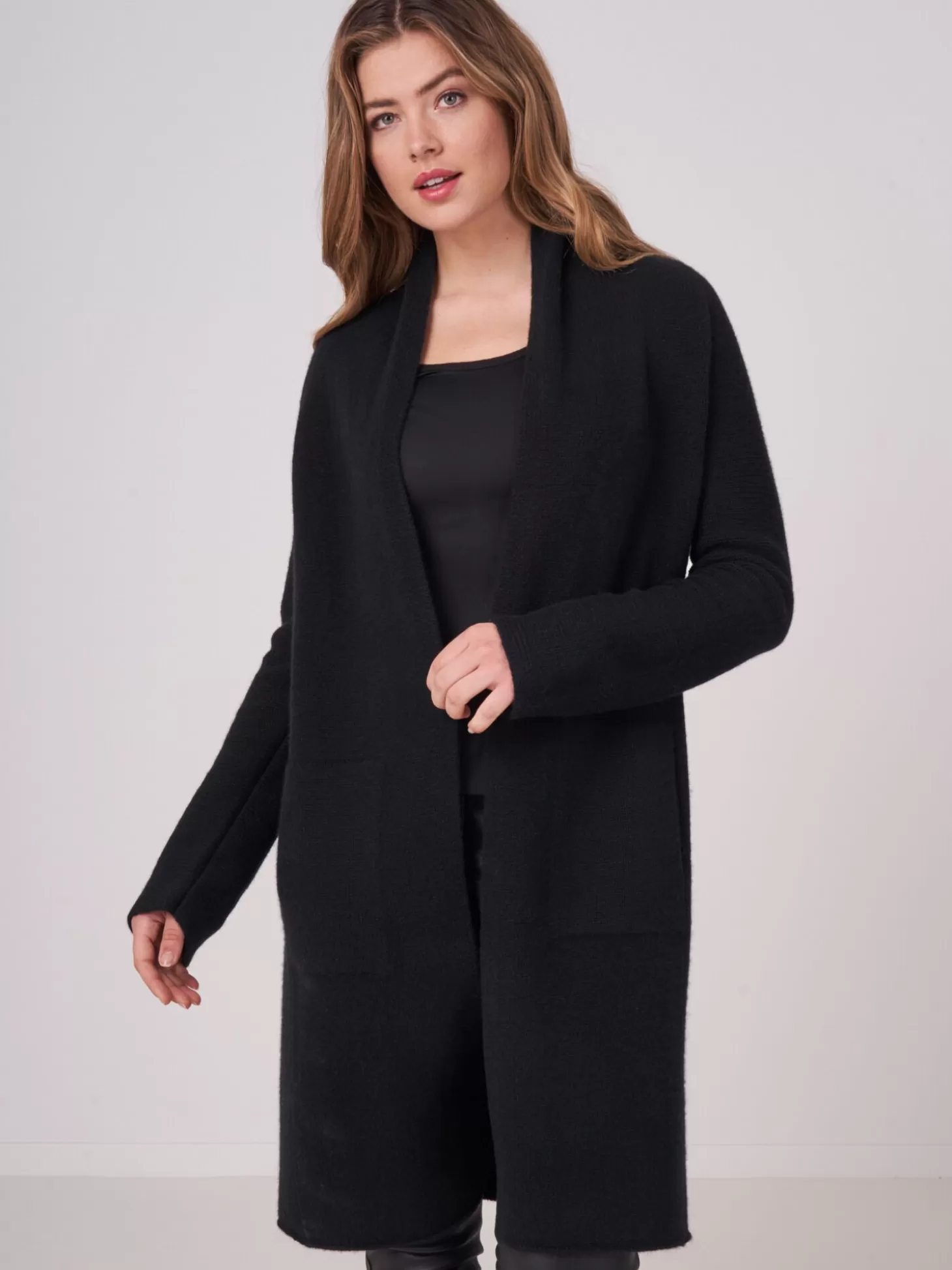 REPEAT cashmere Luxueux Cardigan En Cachemire Biologique A Grosse Maille Black Shop