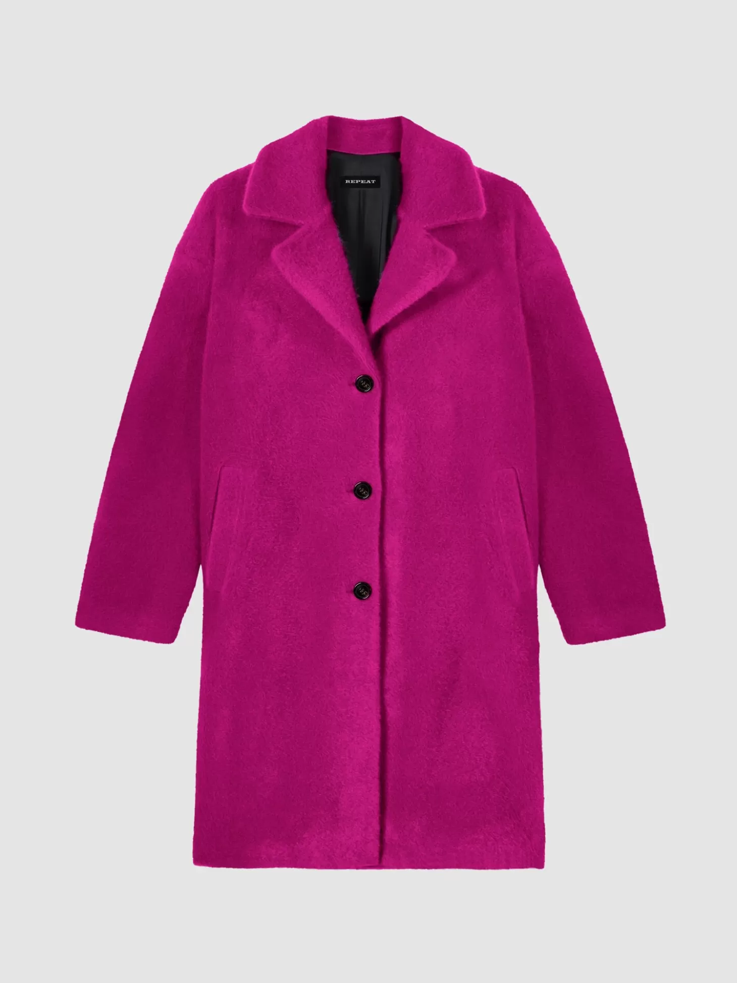 REPEAT cashmere Manteau A Boutons En Laine Melangee Jazzy Pink Shop