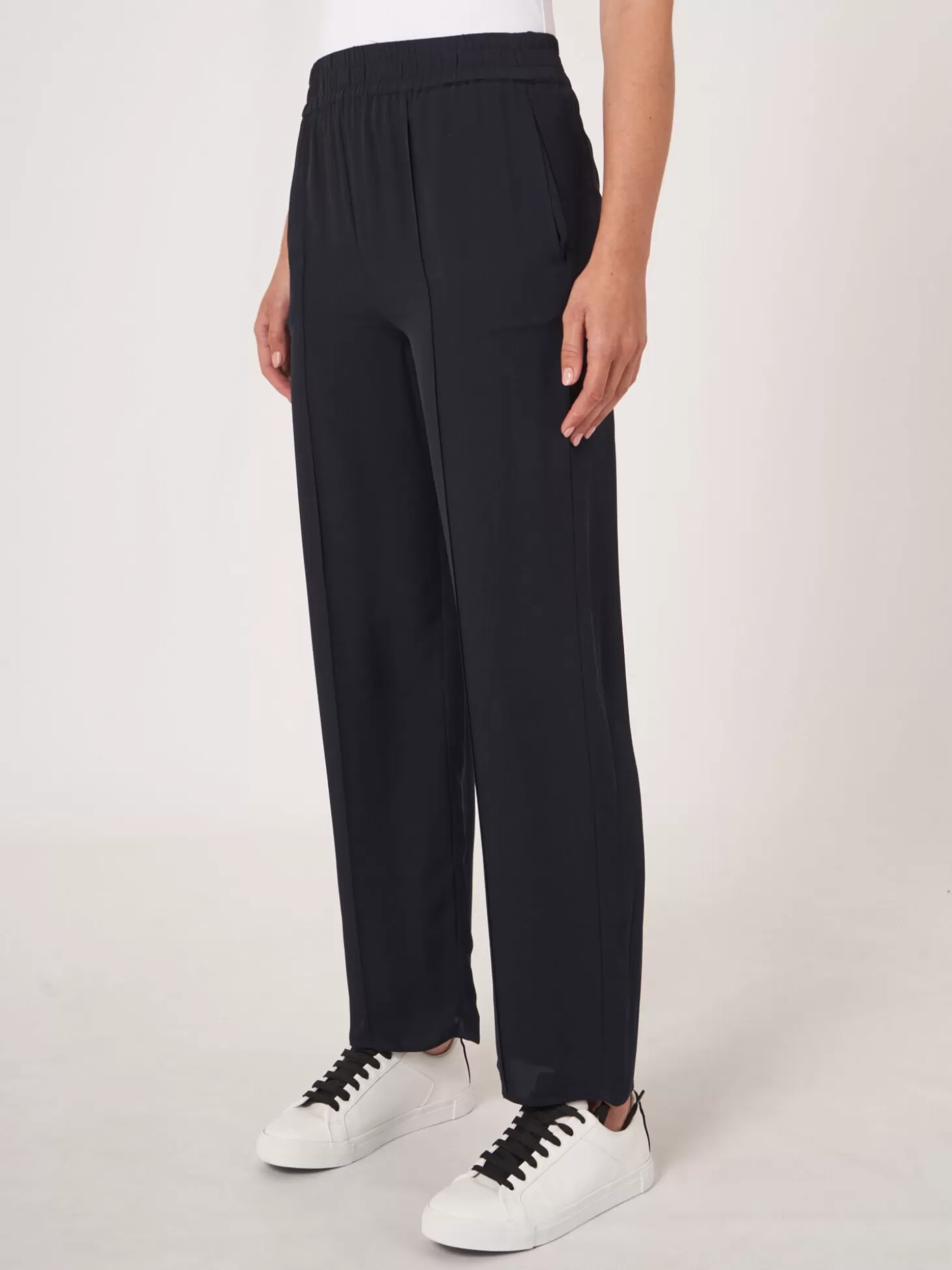 REPEAT cashmere Pantalon Ample En Soie Navy Clearance