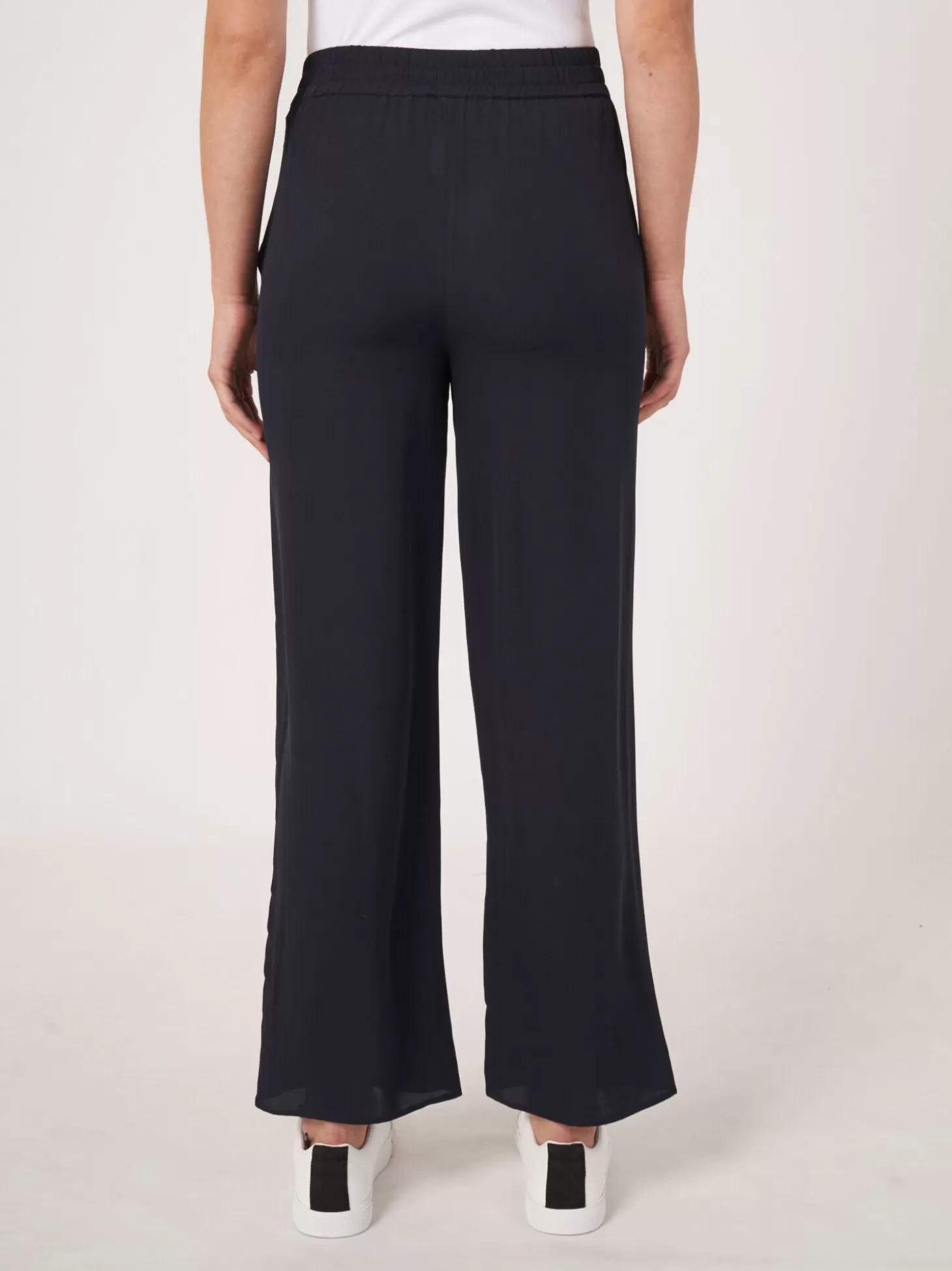 REPEAT cashmere Pantalon Ample En Soie Navy Clearance