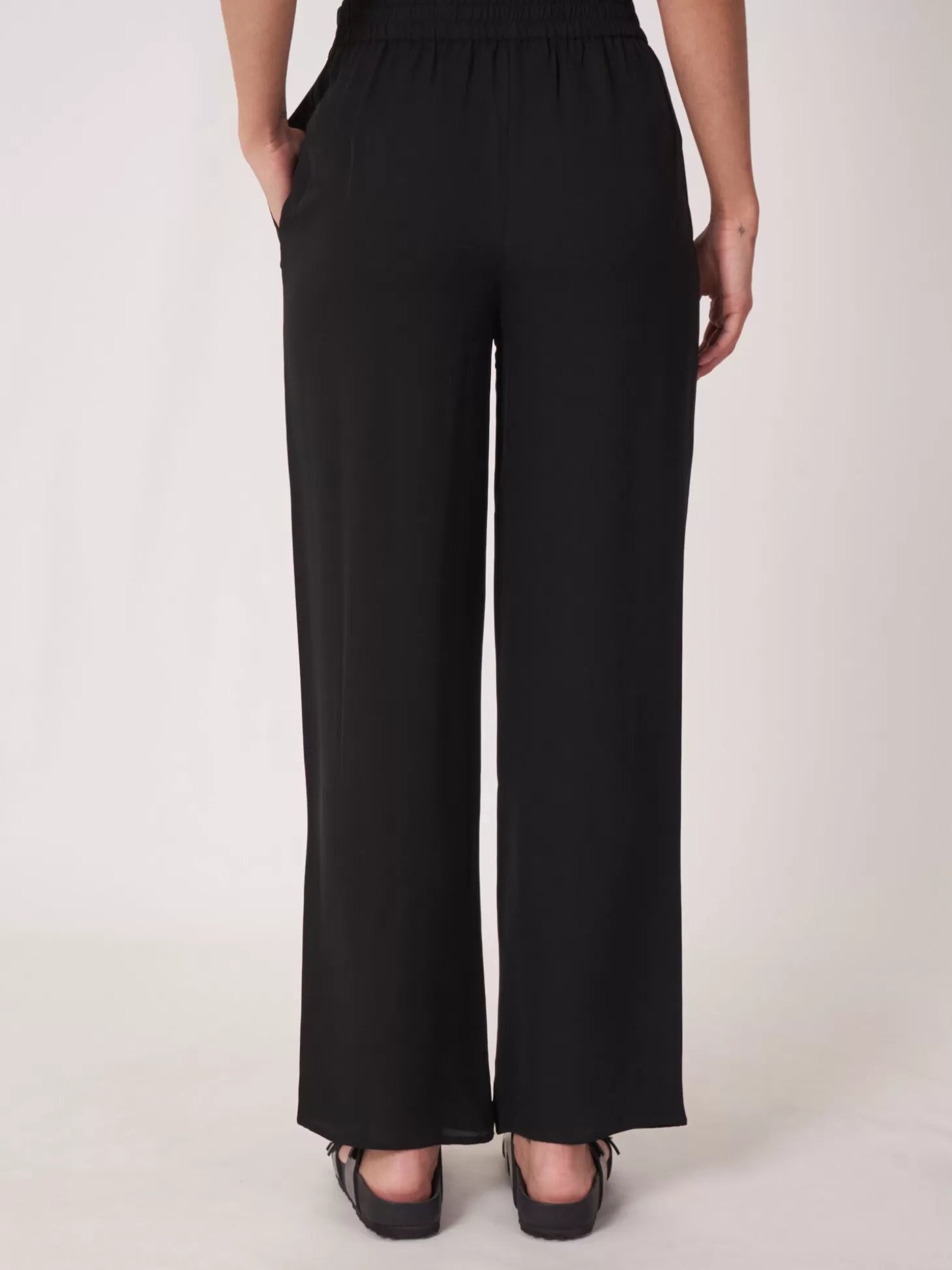 REPEAT cashmere Pantalon Ample En Soie Black Cheap