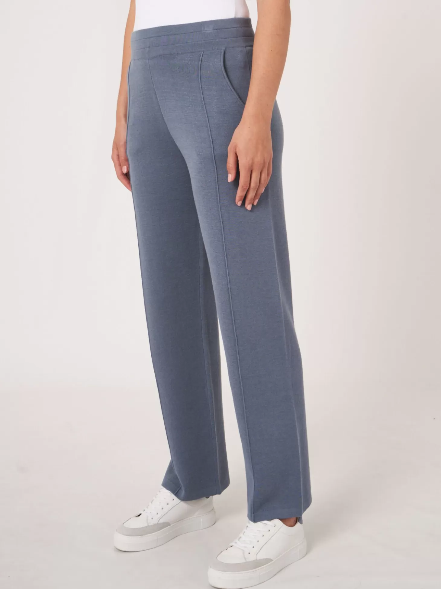 REPEAT cashmere Pantalon De Detente En Tricot En Coton Melange Denim Cheap